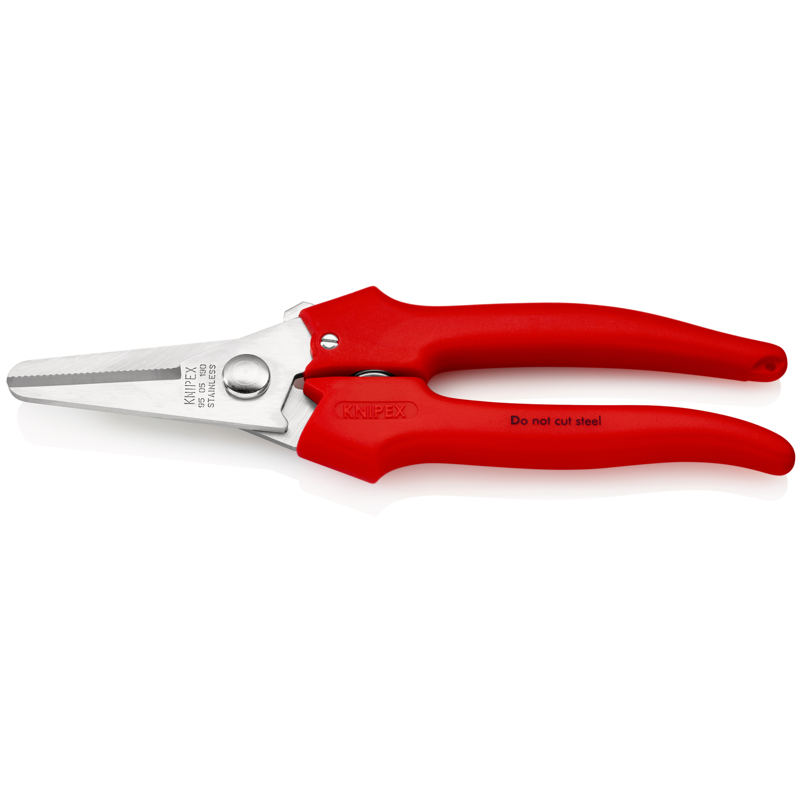 Ciseaux universels coupe-tout 190mm - Poignées PVC - Acier Inox KNIPEX - 9505190SB