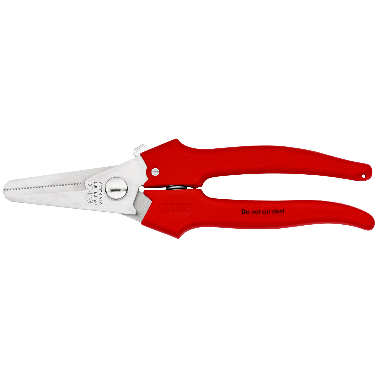Ciseaux universels coupe-tout 190mm - Poignées PVC - Acier Inox KNIPEX - 9505190
