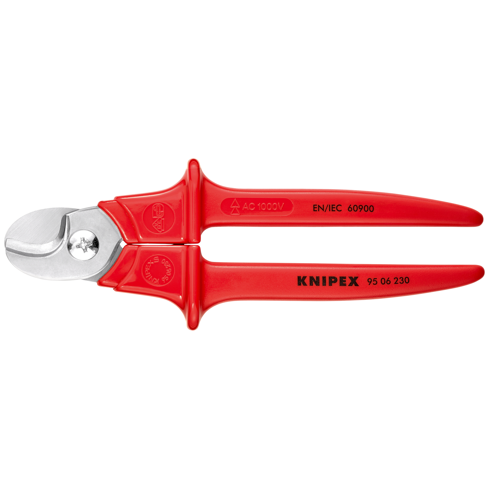 Coupe-câbles 230mm D16mm/50mm² - Gainage surmoulé isolé 1000V - Acier inox KNIPEX - 9506230