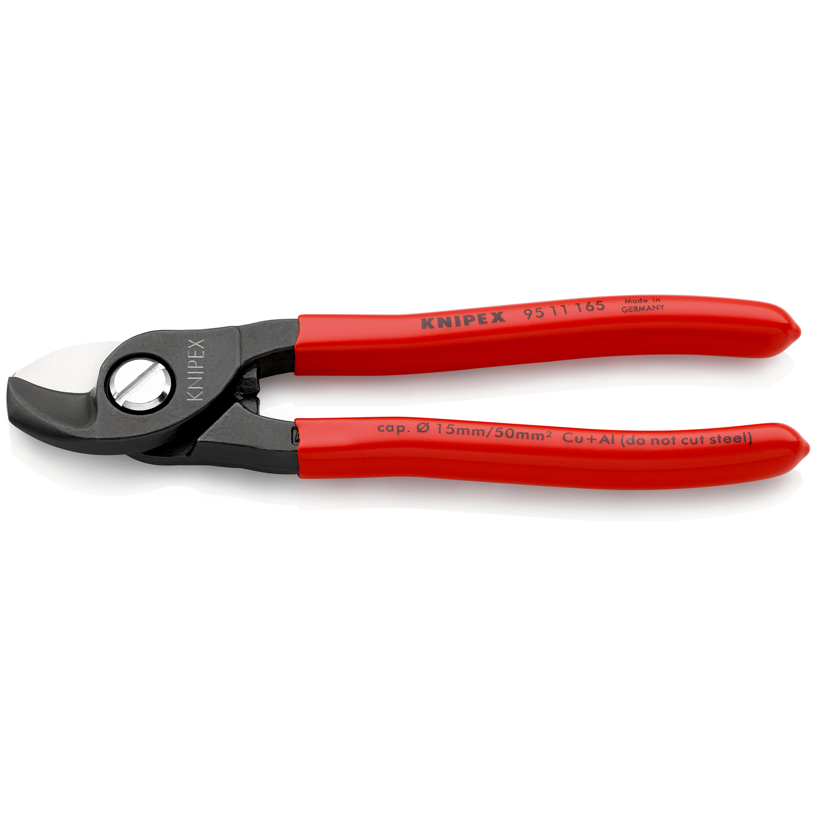 Coupe-câbles 165mm - D15mm / 50mm² Cu/Al - Gainage PVC KNIPEX - 9511165