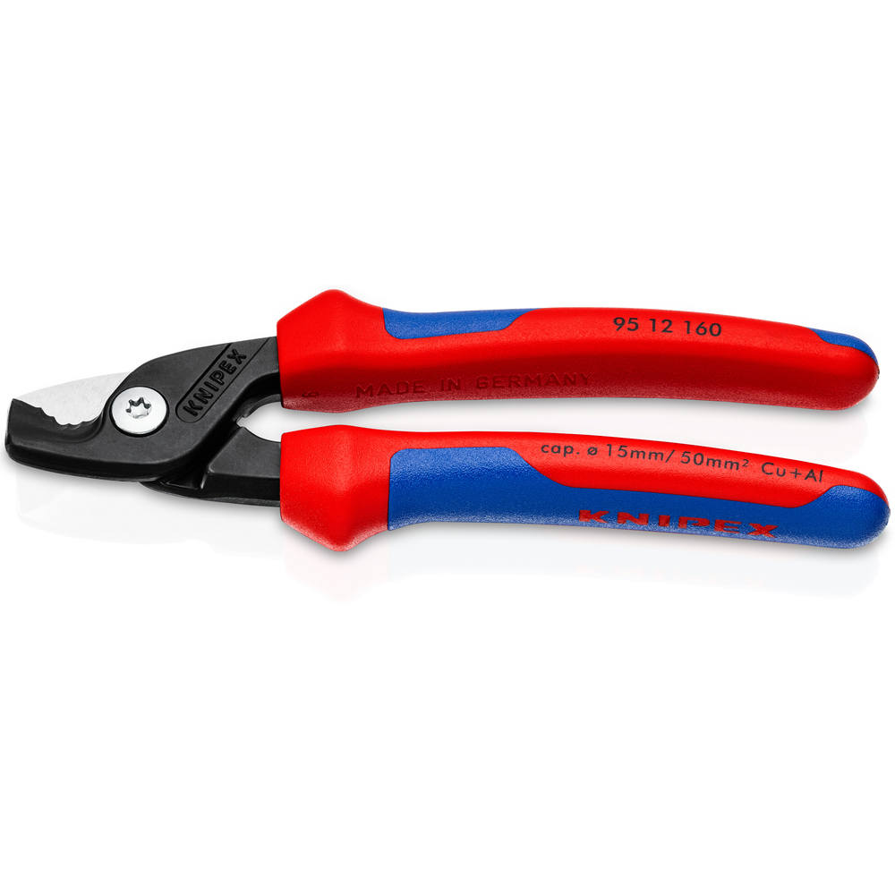 Coupe-câbles StepCut 160mm Ø15mm/50mm² - Sur carte - KNIPEX - 9512160SB