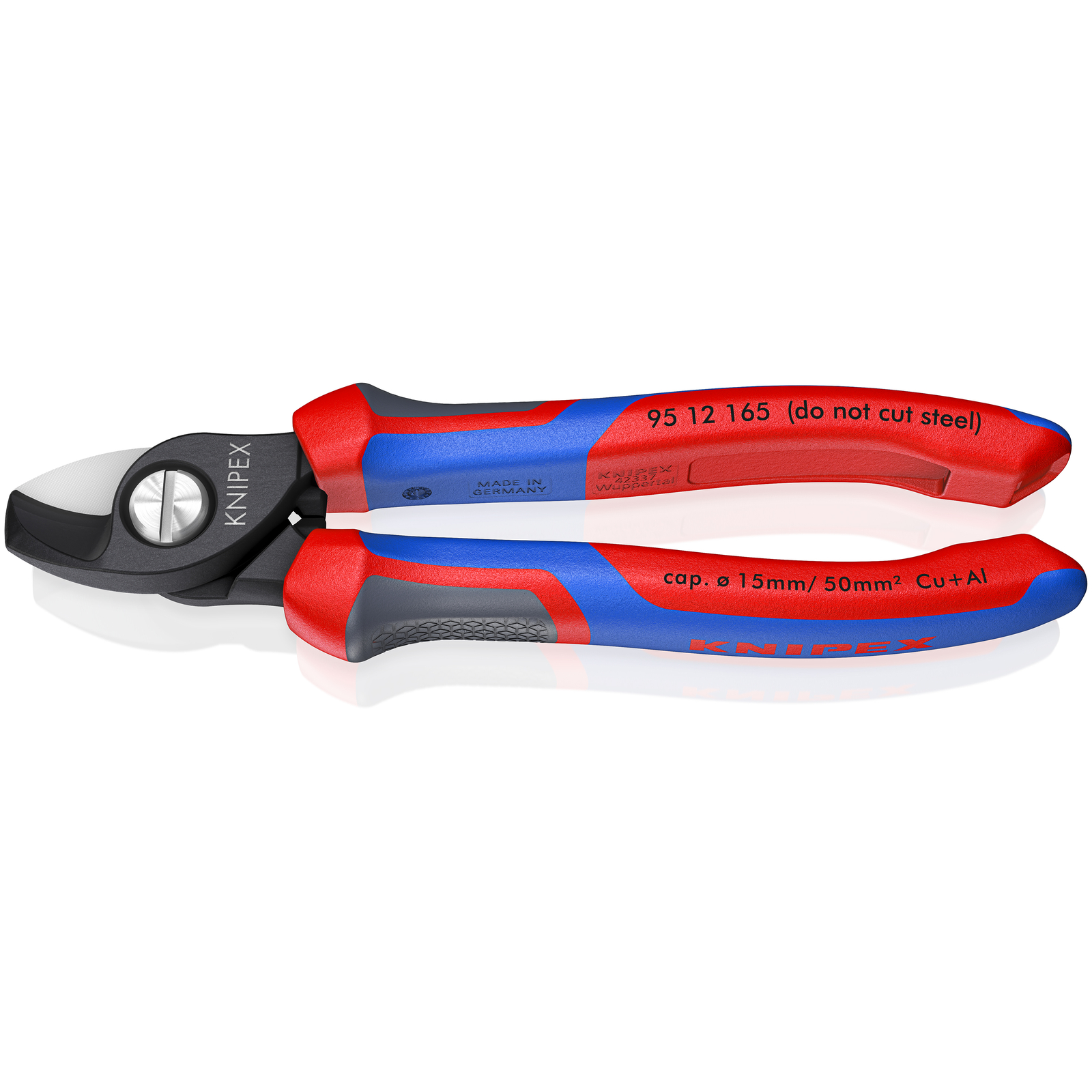 Coupe-câbles 165mm - D15mm/50mm² Cu/Al - Gainage tri-matière KNIPEX - 9512165