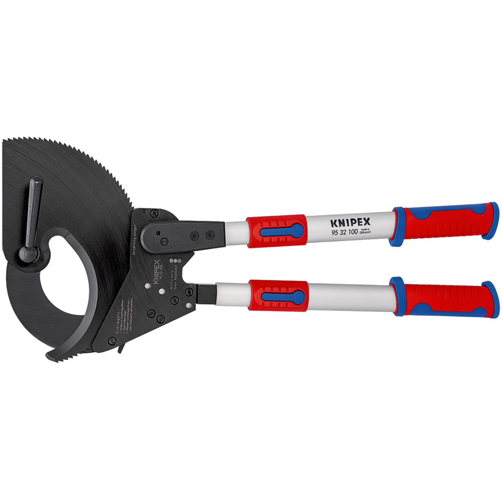 Coupe-câbles à cliquet 680mm - Cu/Al D100mm/960mm² - Bras télescopiques KNIPEX - 9532100