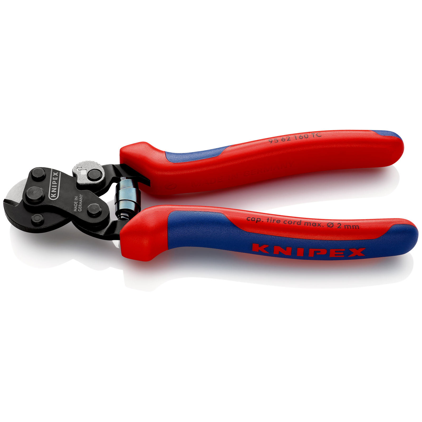 Coupe-câbles acier 160mm - D6mm spéciale pour nappe tramée - Gainage bi-matière KNIPEX - 9562160TC