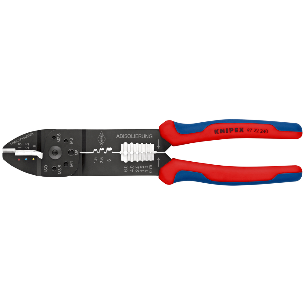 Pince à sertir universelle - 240 mm, sur carte, sous blister - KNIPEX - 97 22 240 SB