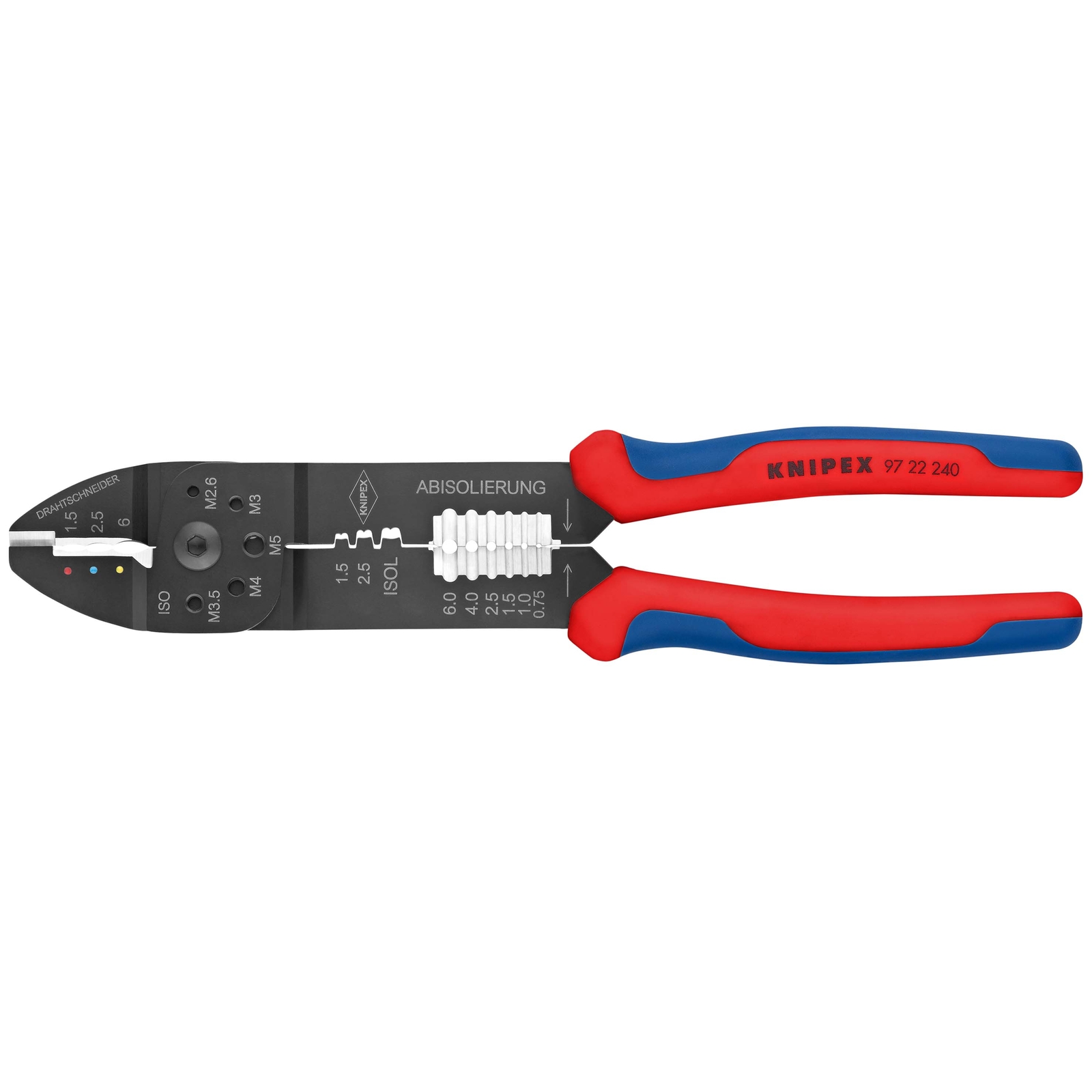 Pince à sertir universelle - Pour cosses pré-isolées et à fût ouvert KNIPEX - 9722240