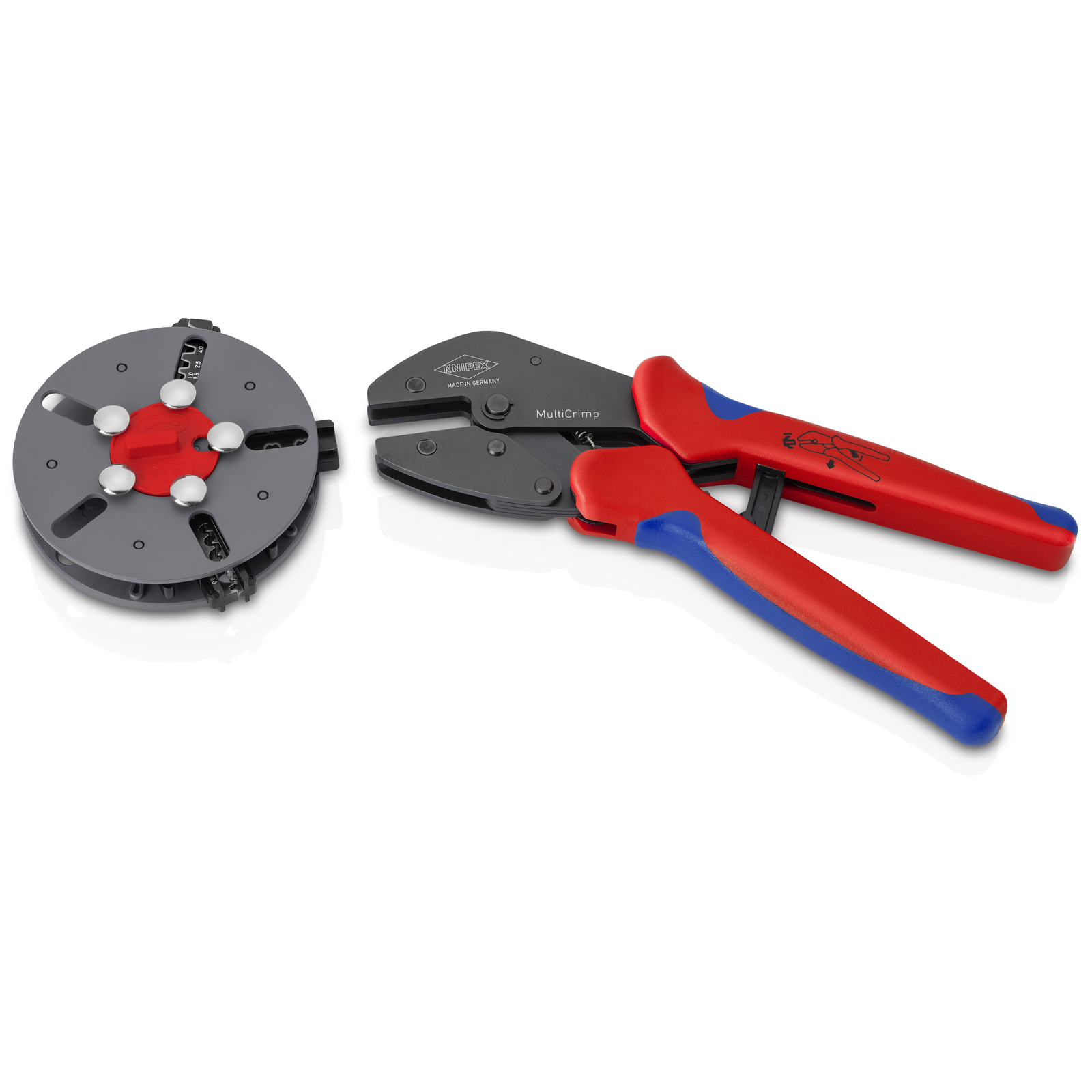 Pince à sertir MultiCrimp 250mm - Bi-matière - Fournie avec 3 matrices - SC KNIPEX - 973303