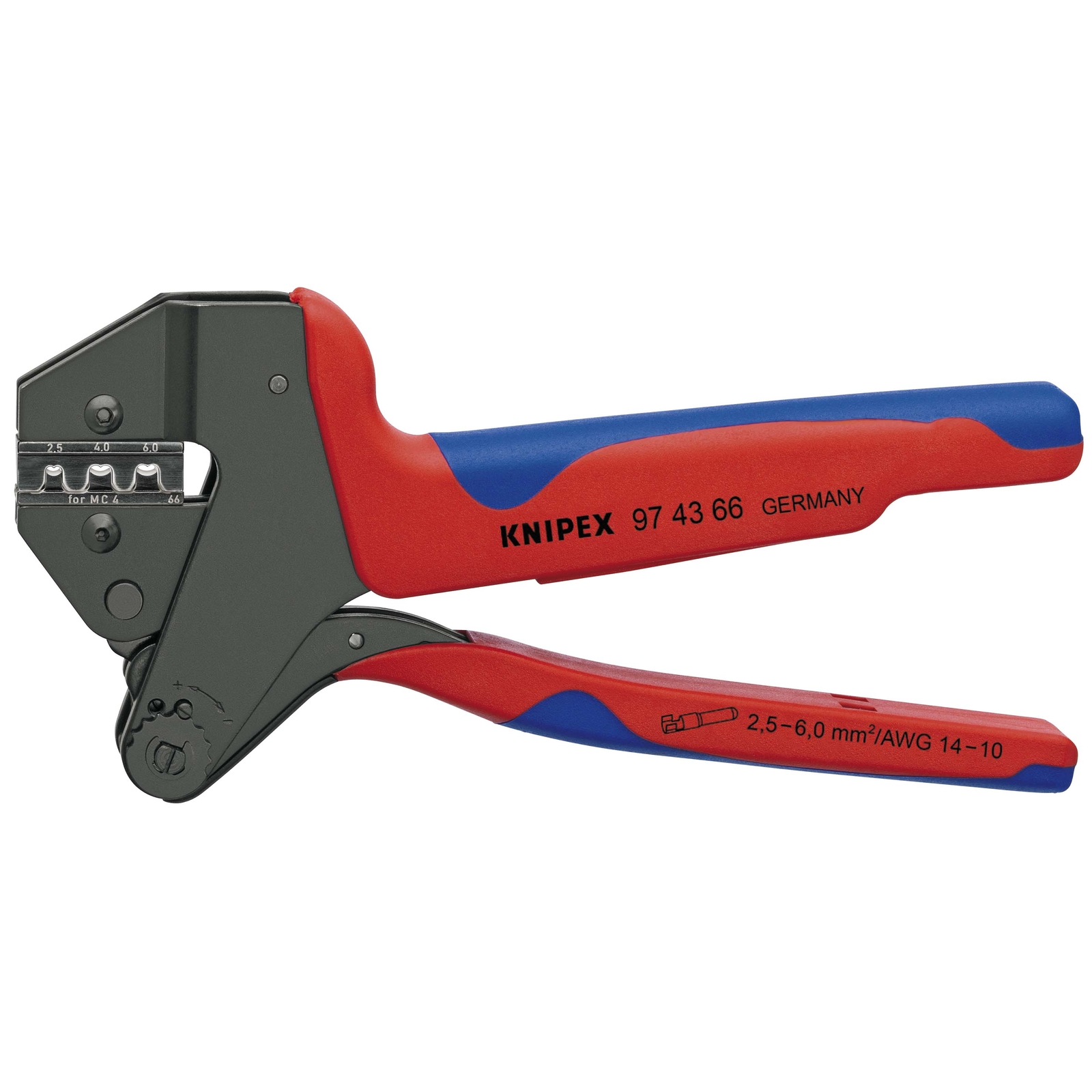 Pince à sertir universelle pour contacts photovoltaïques MC4 2 5 / 4 / 6mm² KNIPEX - 974366