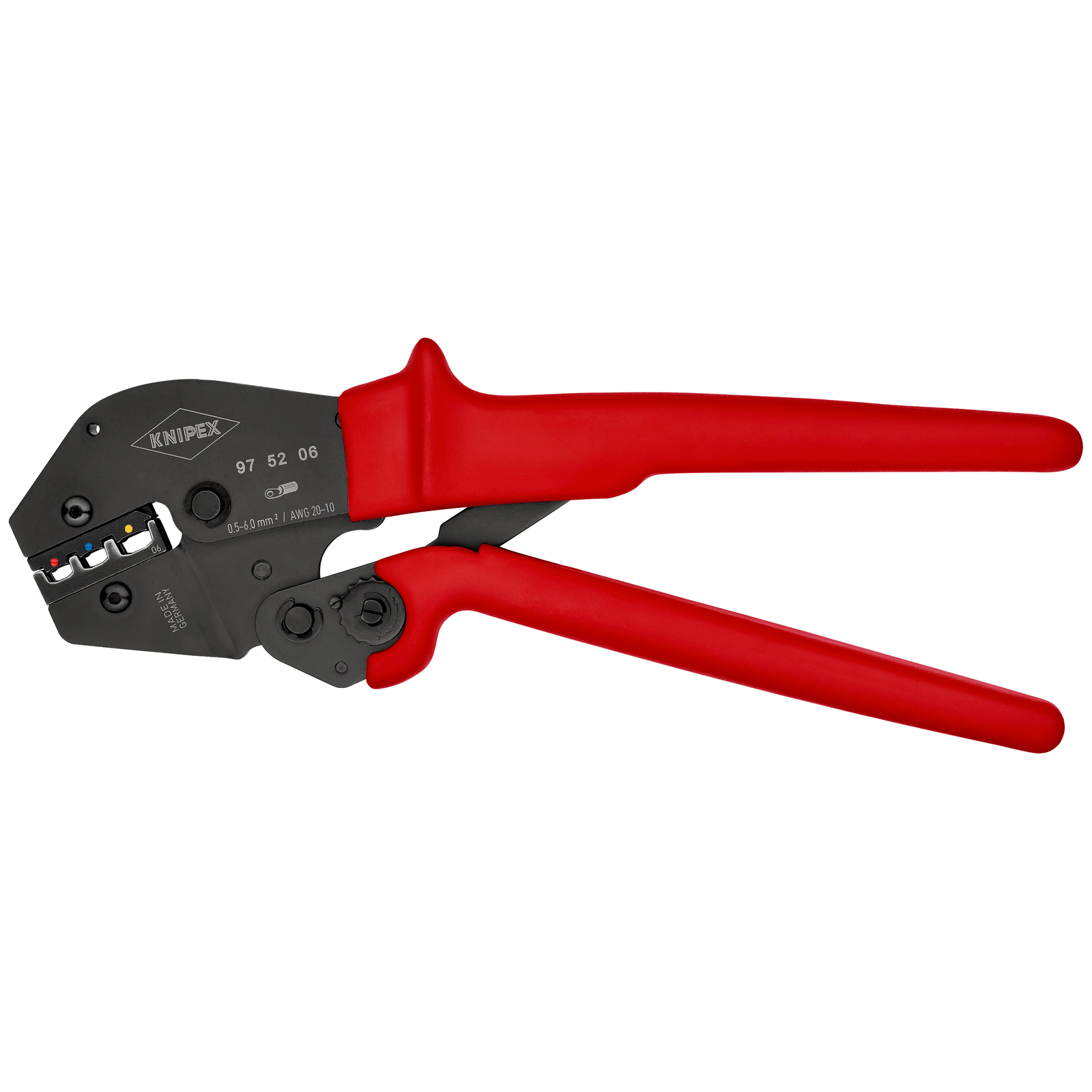 Pince à sertir - Gainage PVC - Pour cosses isolées de 0,5 à 6mm² KNIPEX - 975206