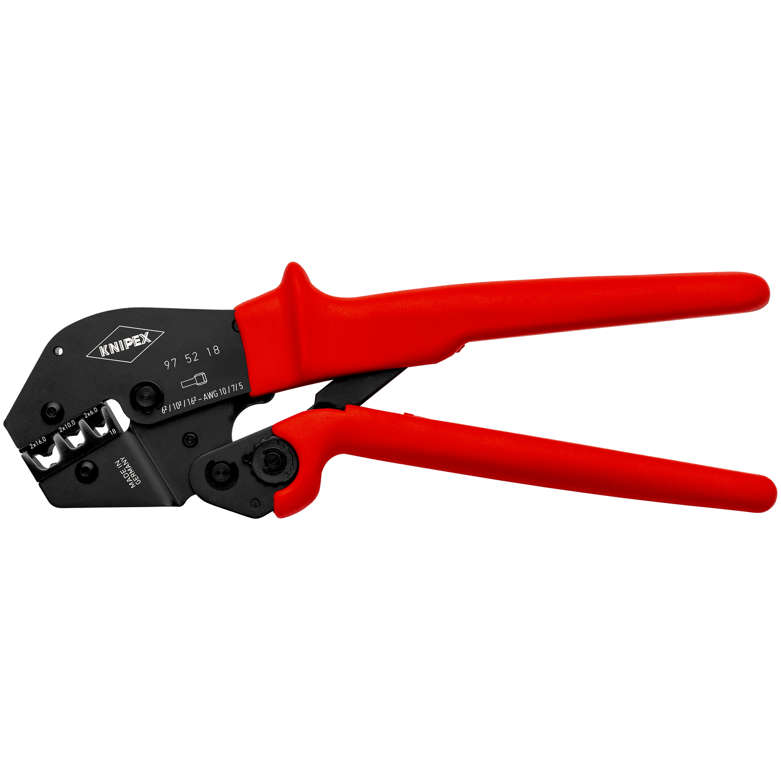 Pince à sertir - Gainage PVC - Pour embouts doubles 2X6/10/16mm² KNIPEX - 975218