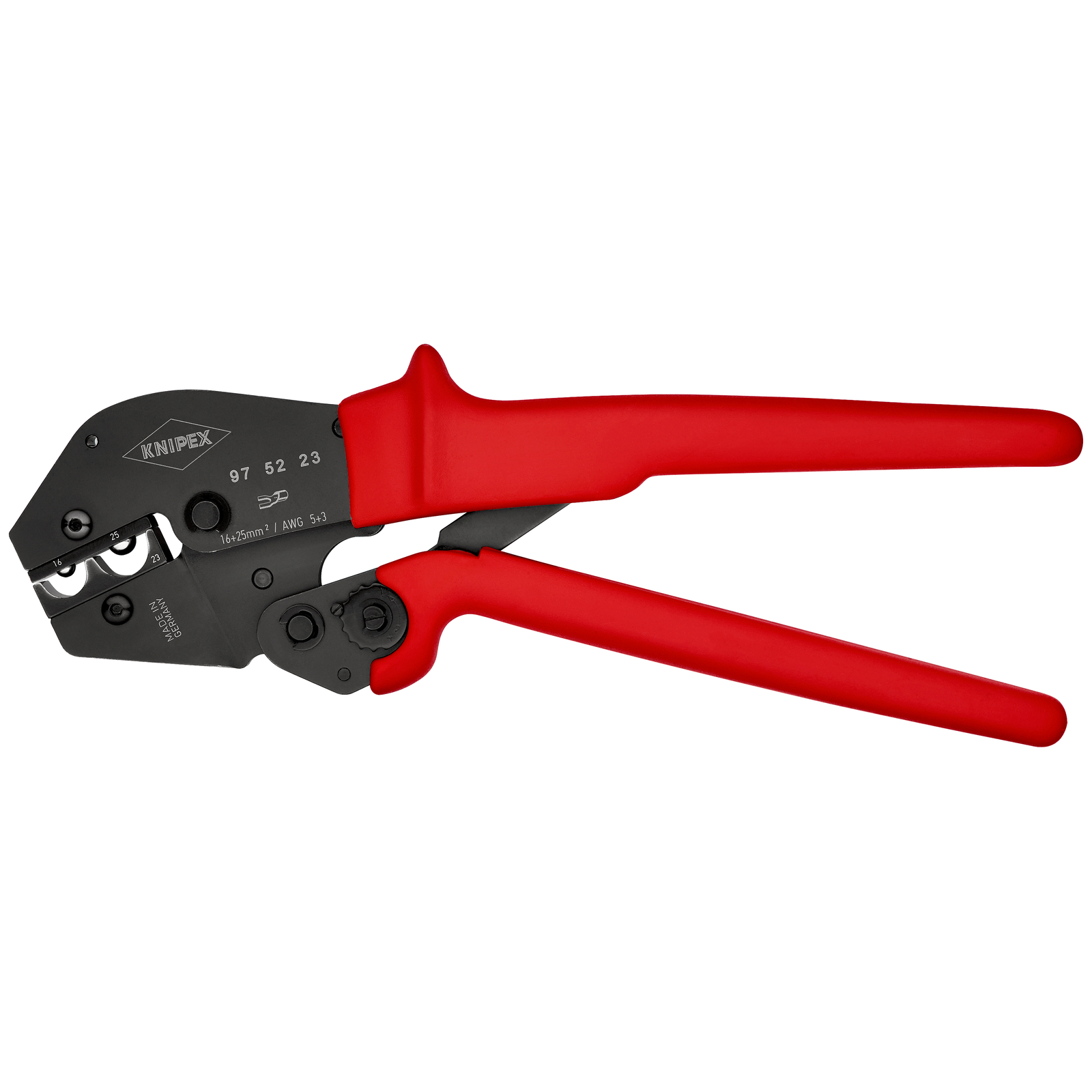 Pince à sertir - Gainage PVC - Pour cosses tubulaires 16 / 25 mm² KNIPEX - 975223