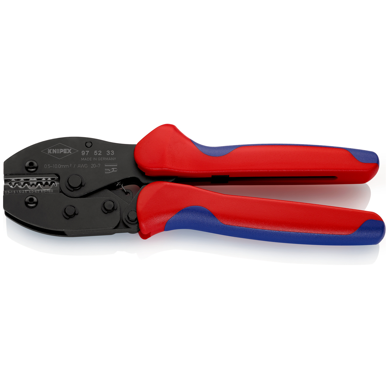 Pince à sertir PreciForce - Pour cosses tubulaires 0,5 - 10mm² KNIPEX - 975233SB