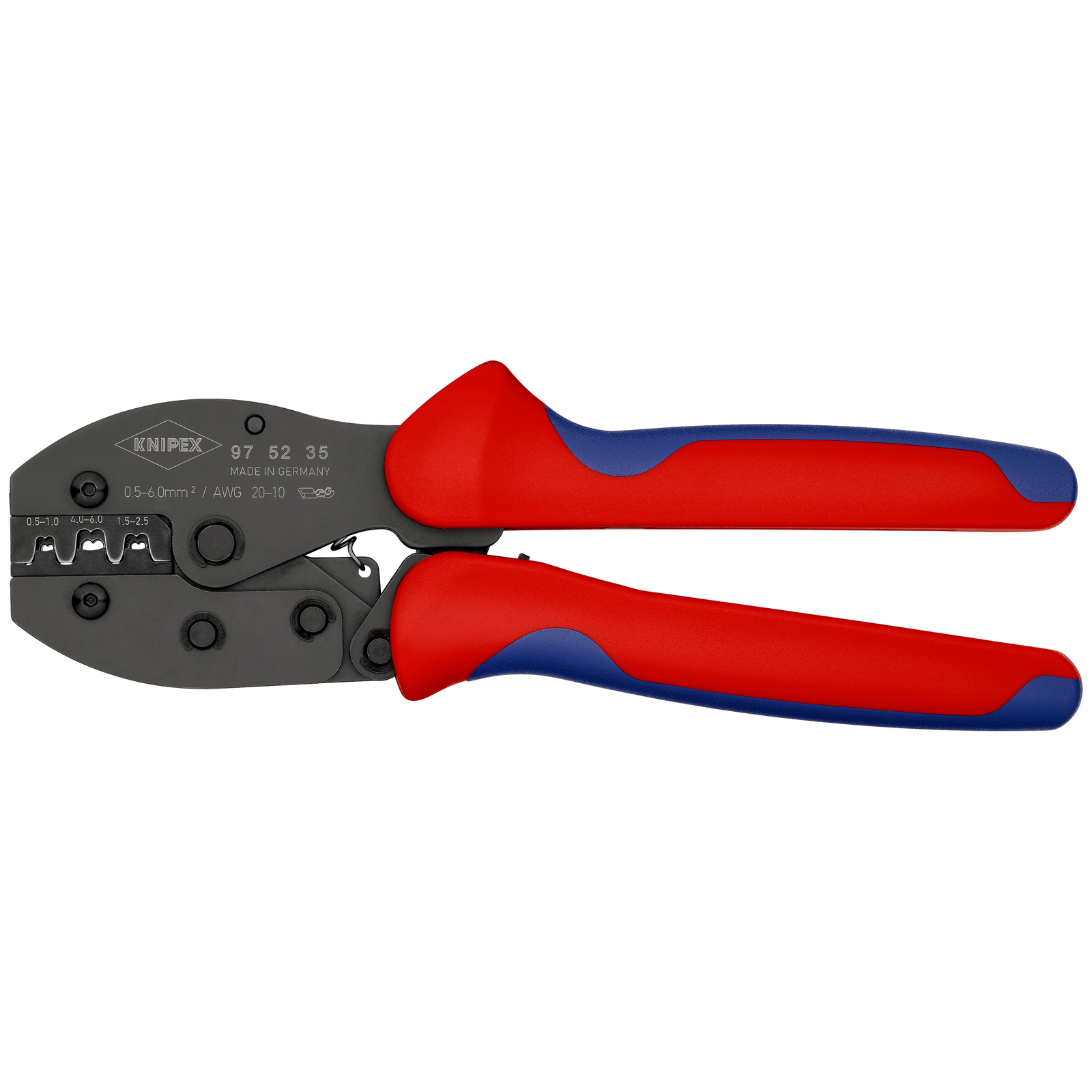Pince à sertir PreciForce - Pour cosses à fût ouvert 0,5 - 6,0mm² KNIPEX - 975235