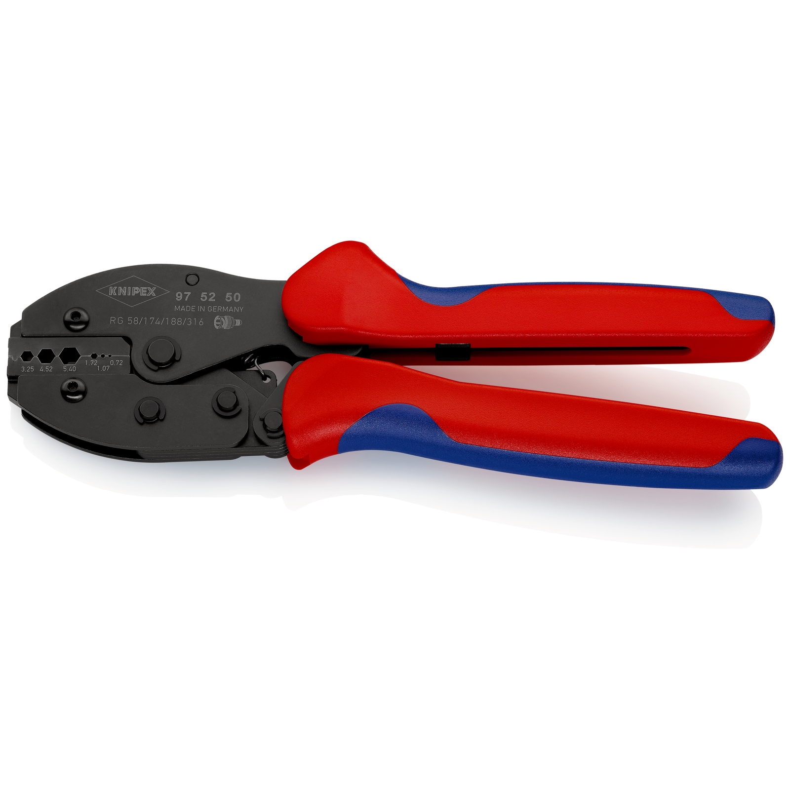 Pince à sertir PreciForce - Pour câbles RG58/174/188/316 KNIPEX - 975250SB