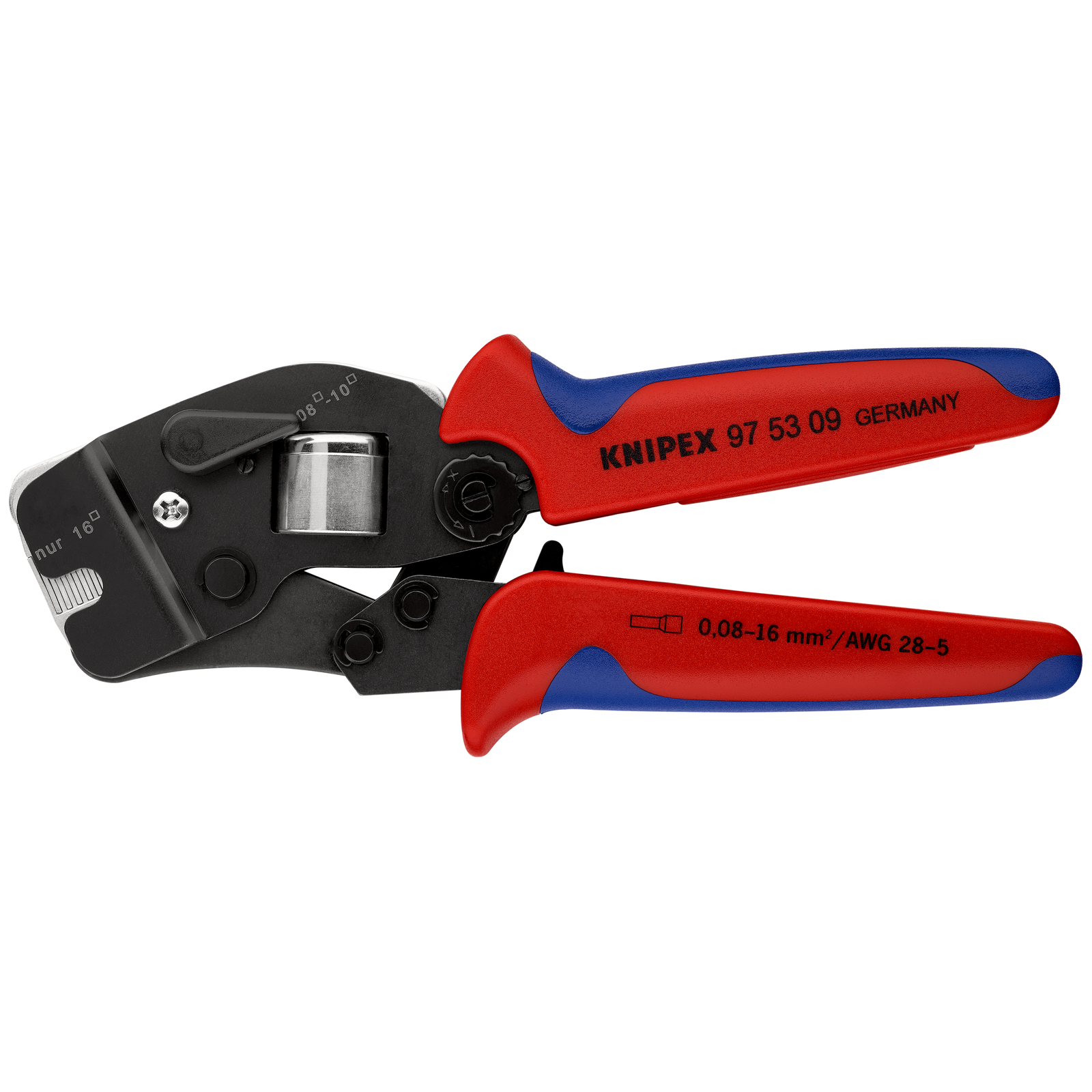 Pince à sertir automatique embouts de câble accès frontal 0,08 - 16mm² KNIPEX - 975309SB