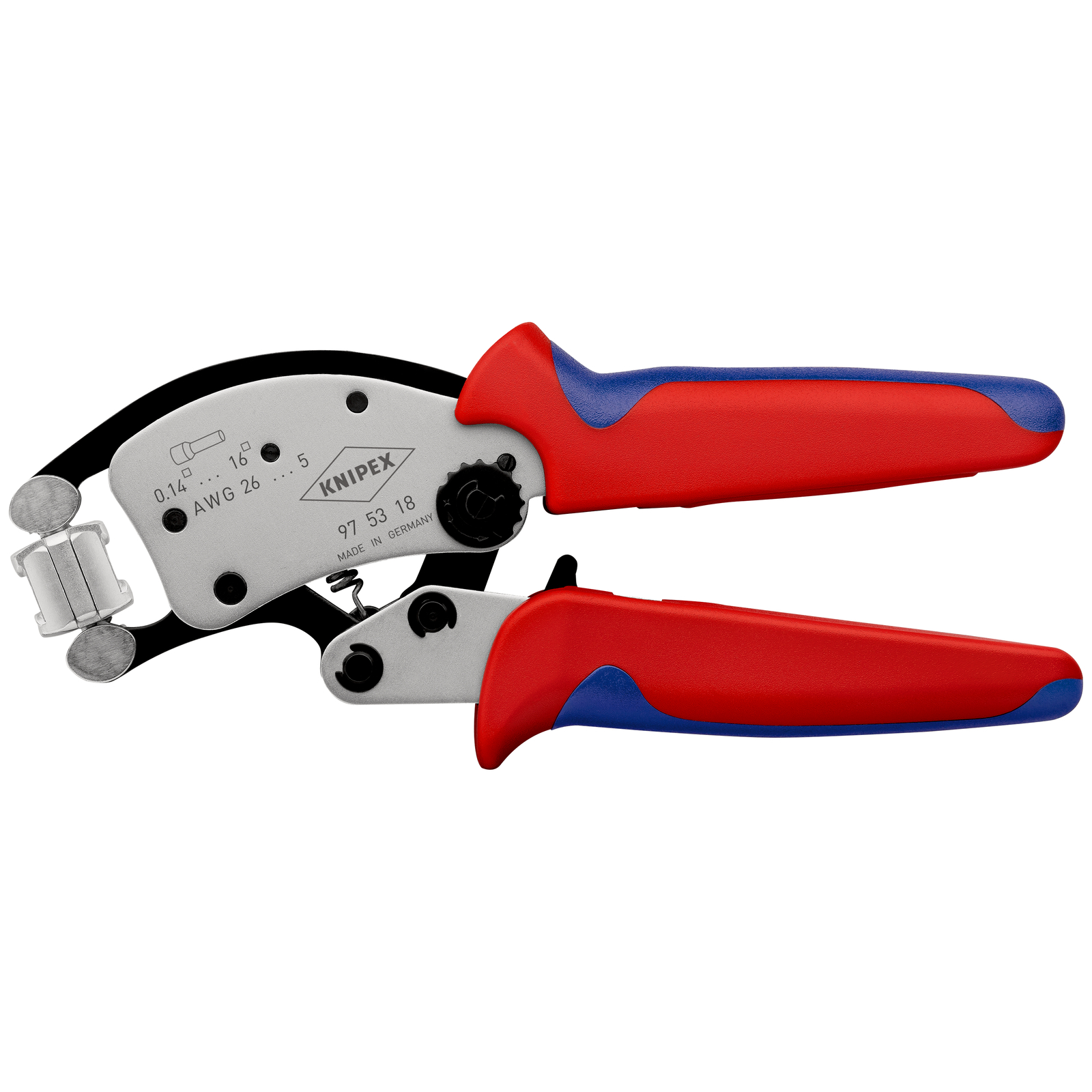 Pince à sertir automatique embouts de câble tête rotative 0,08 - 16mm² KNIPEX - 975318SB