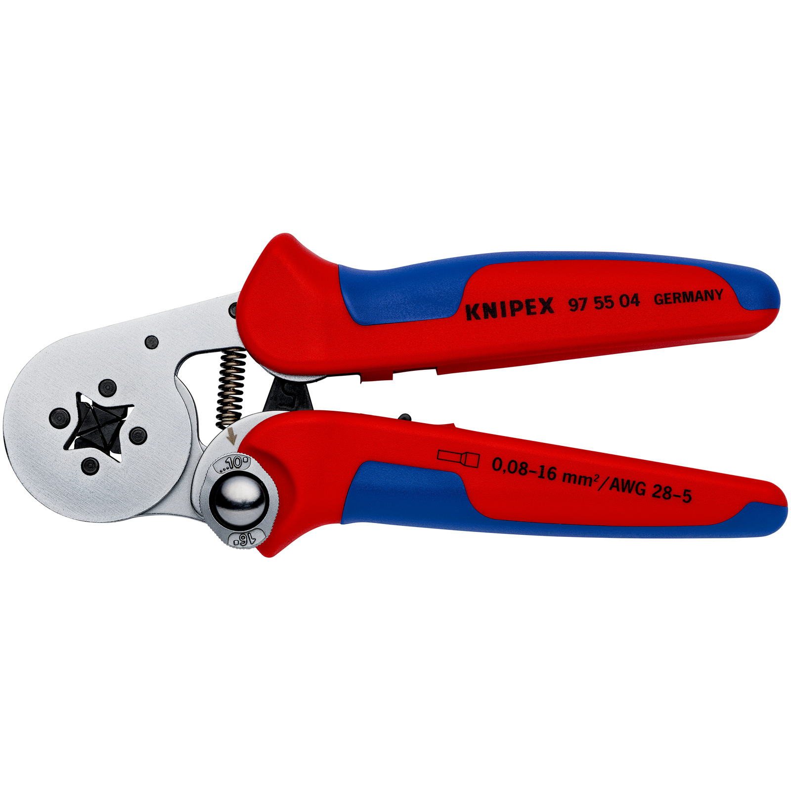 Pince à sertir automatique embouts de câble de 0,08 à 16mm² - Chromée KNIPEX - 975504