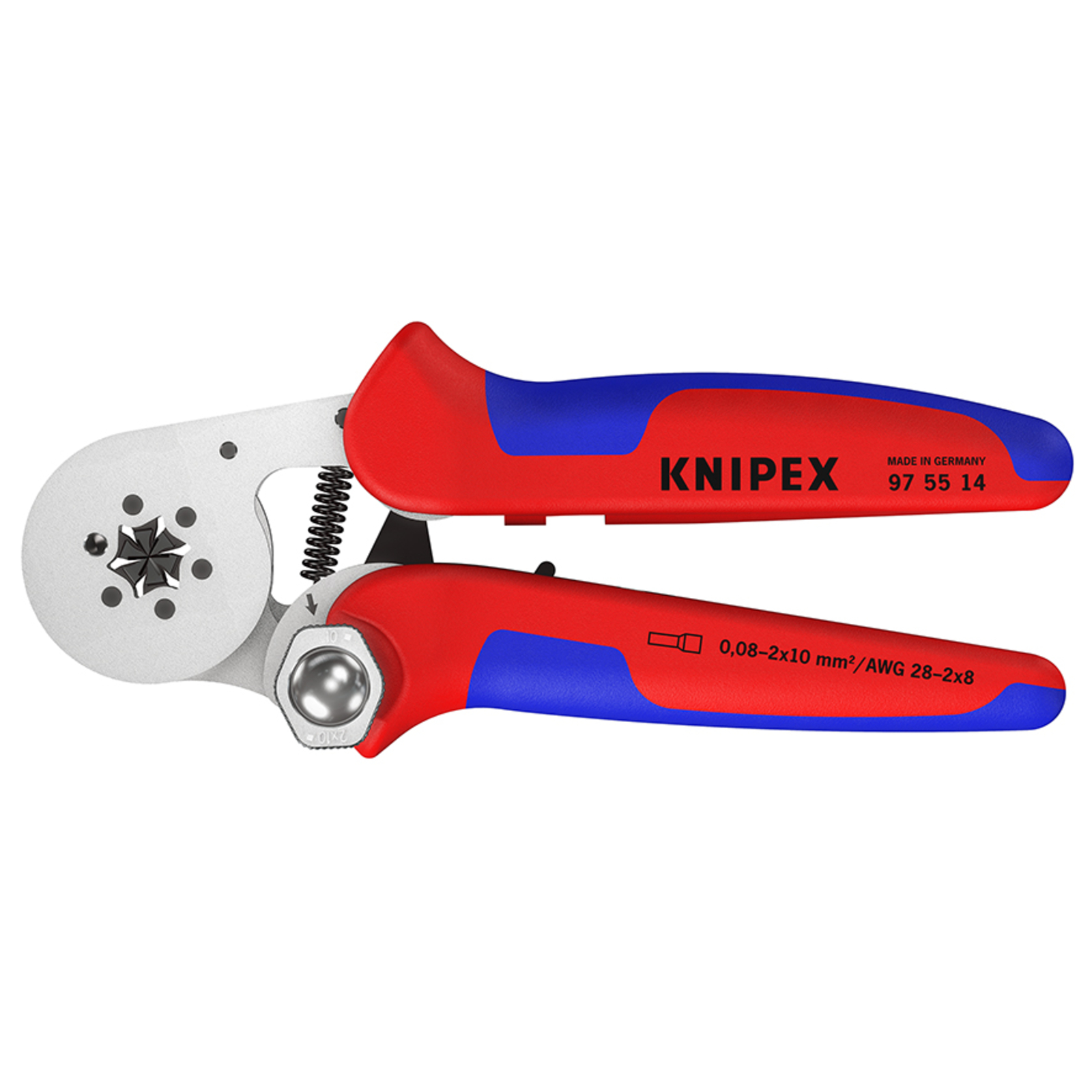 Pince à sertir automatique embouts de câble de 0,08 à 10mm² - Chromée KNIPEX - 975514