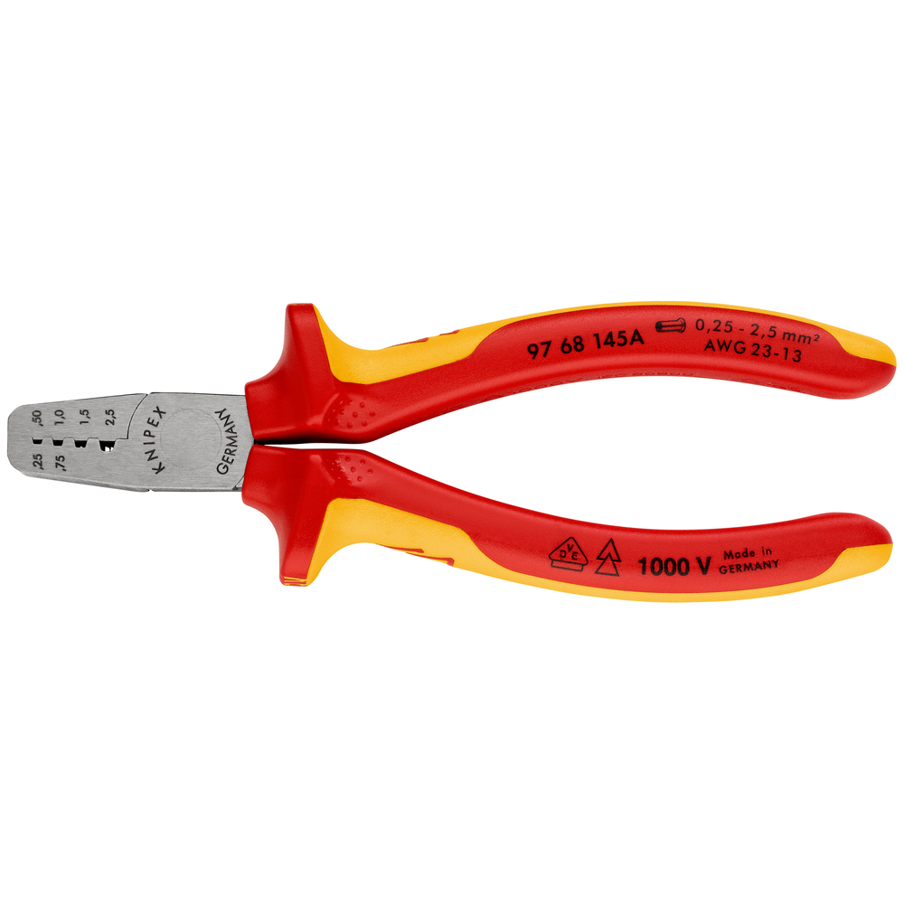 Pce sertir 145mm embout 0,25-2,5² 1000v KNIPEX - 97 68 145 A