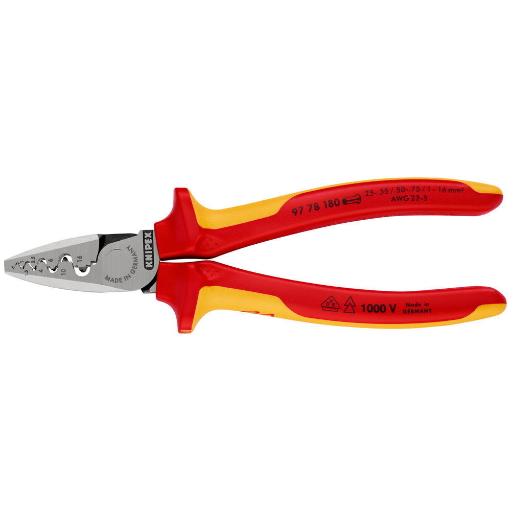 Pince a sertir 180mm embouts 0,25-16mm² KNIPEX - 97 78 180 SB