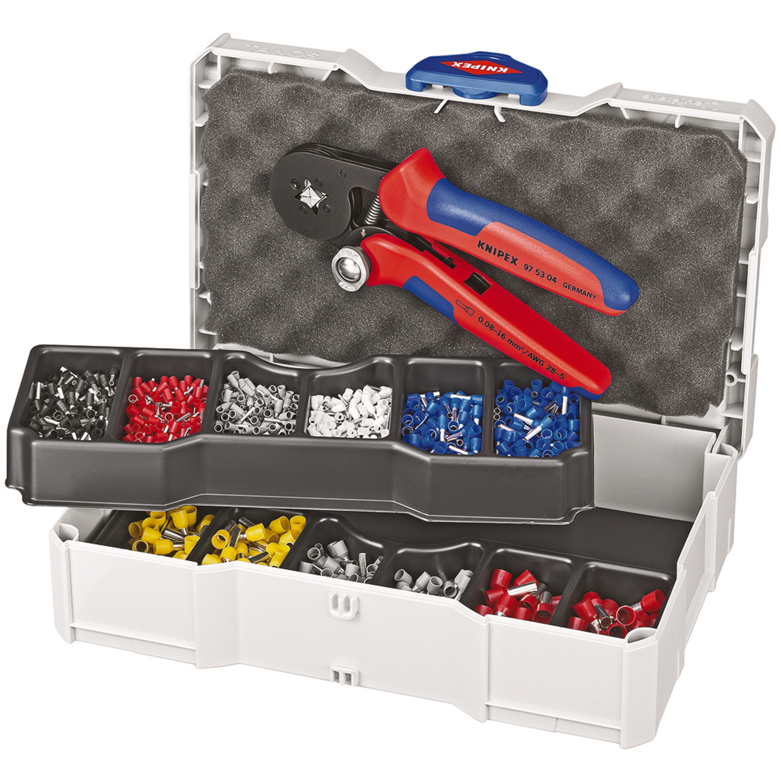Coffret assortiment de sertissage pince à sertir 97 53 04 et embouts isolés KNIPEX - 979009