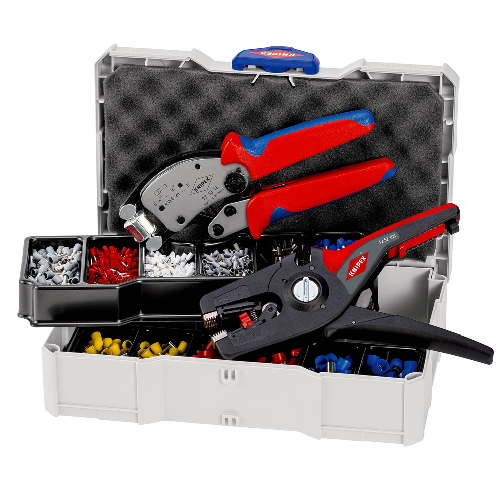 Coffret de sertissage : Embouts de câbles - Pince 97 53 18 - Pince 12 52 195 KNIPEX - 979014