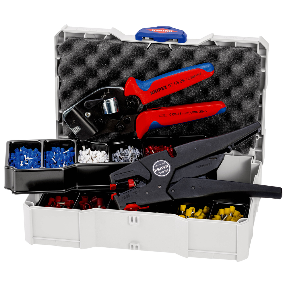 Coffret de sertissage : Embouts de câbles - Pince 97 53 09 - Pince 12 40 200 KNIPEX - 979016