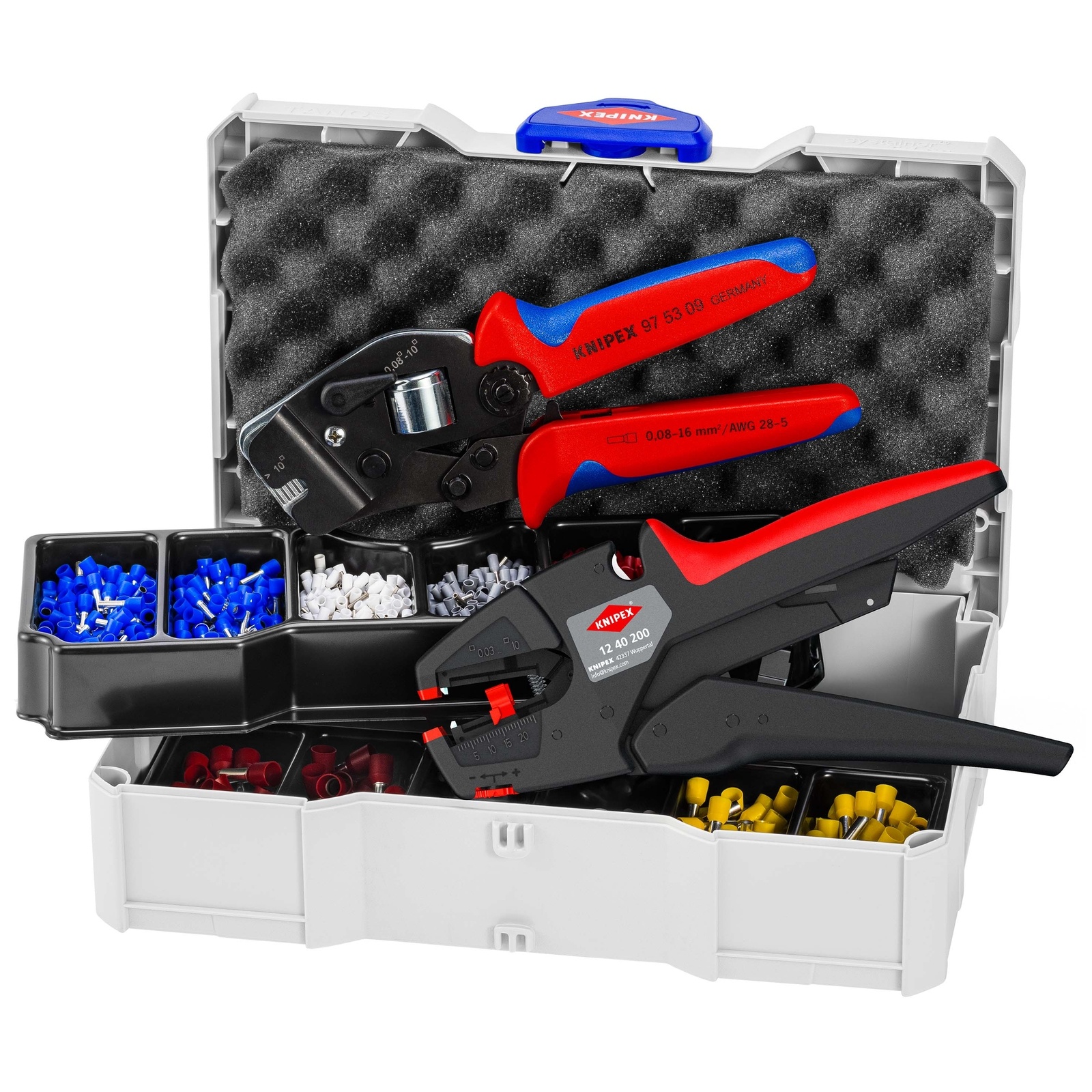 Coffret de sertissage : Embouts de câbles - Pince 97 53 09 - Pince 12 40 200 KNIPEX - 979016