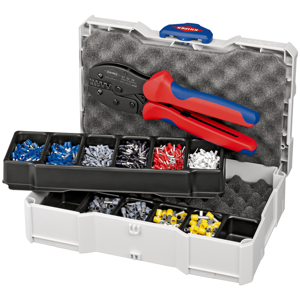 Coffret assortiment de sertissage pince à sertir 97 52 38 et embouts isolés KNIPEX - 979023