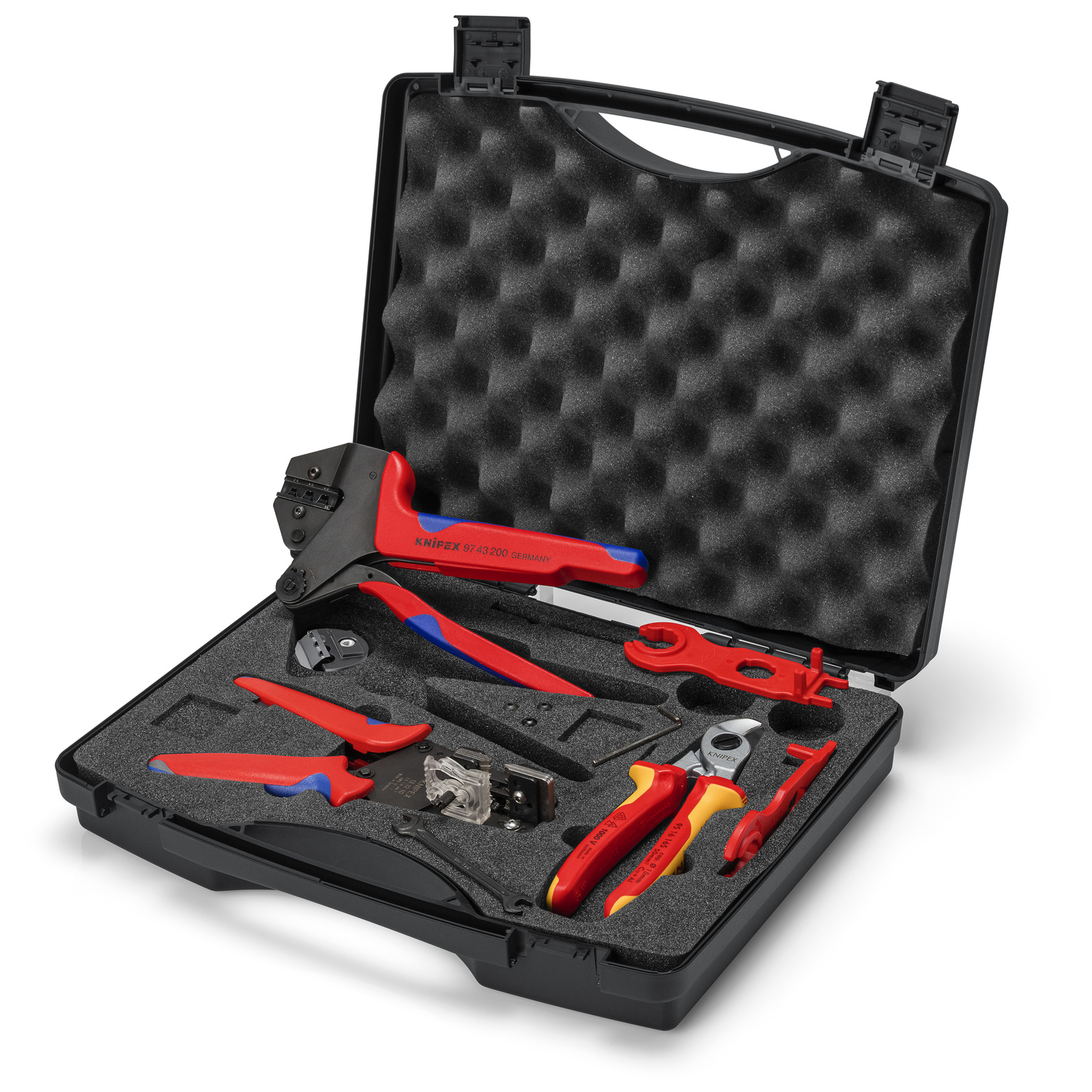 Mallette à outils photovoltaïques MC4 pour coupe, dénudage et sertissage KNIPEX - 979104V02