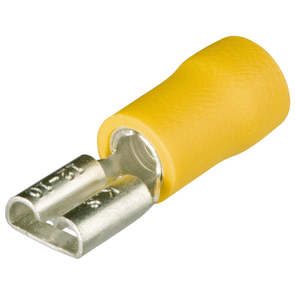 Cosses clips femelles isolées jaune 6,3 x 0,8mm / 4 - 6mm² - 100 pièces KNIPEX - 9799022