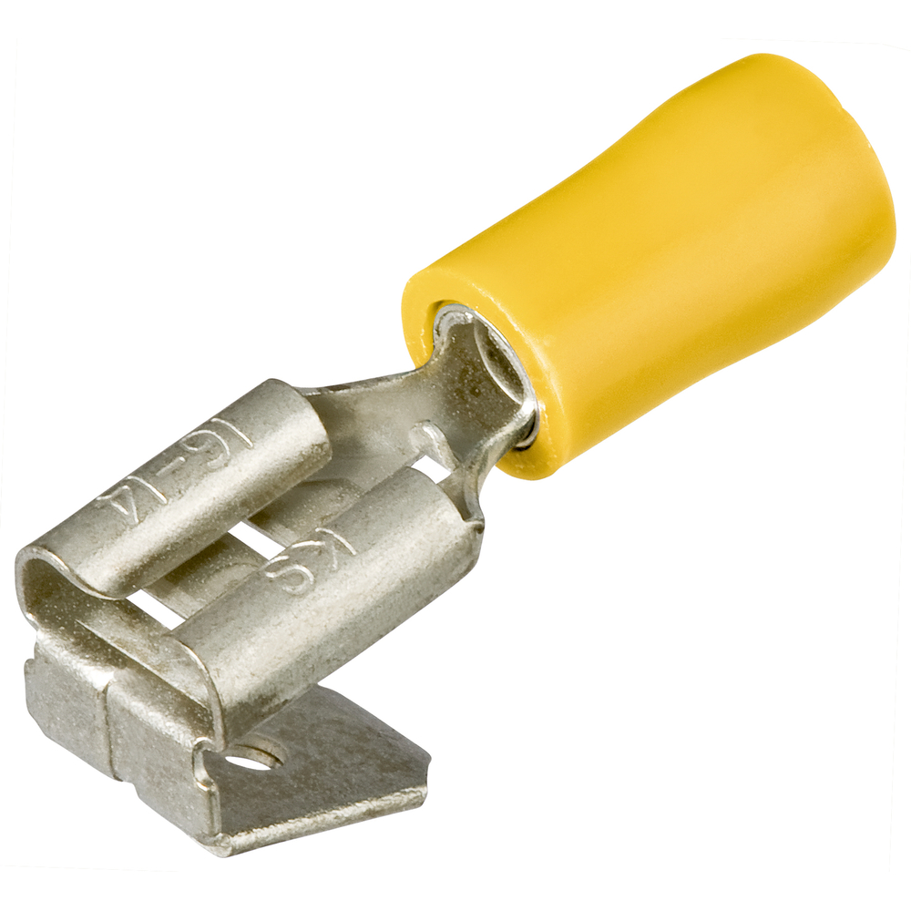 Cosses clips à languette isolées jaune 6,3 x 0,8mm / 4 - 6mm² - 100 pièces KNIPEX - 9799092