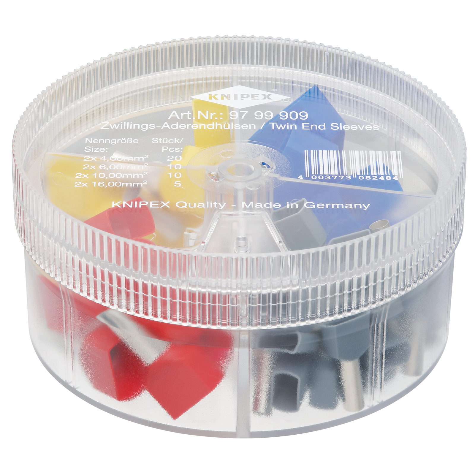 Boite d'assortiment d'embouts jumelés 20 x 2x4 10 x 2x6 2x10 5 x 2x16mm² KNIPEX - 9799909