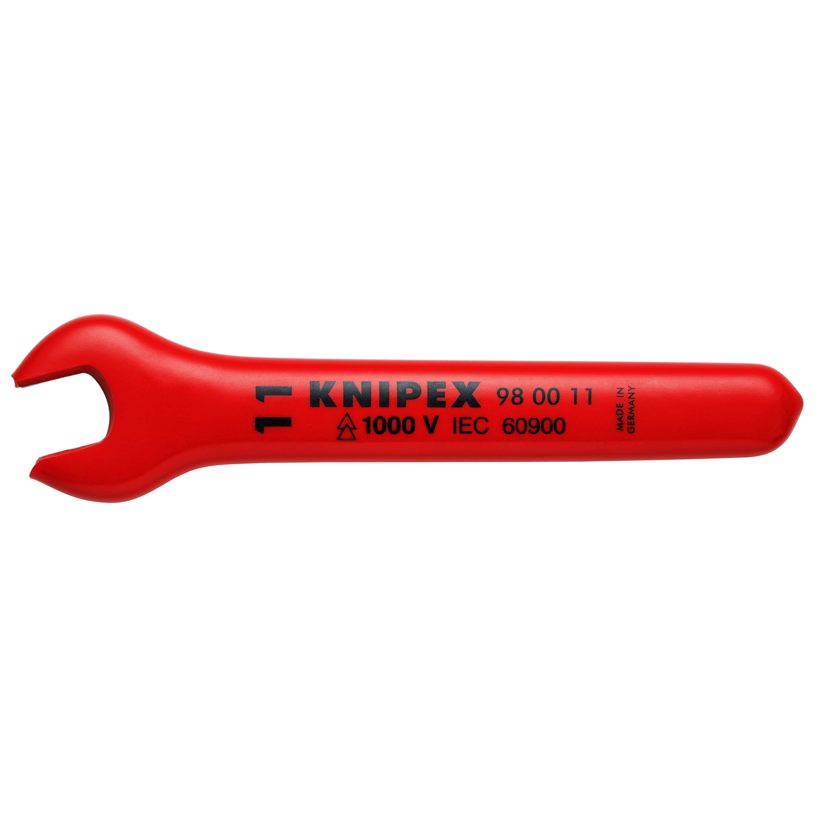 Clé à fourche - 11mm - Tête inclinée à 15° - Longueur 120mm - Isolée 1000V KNIPEX - 980011