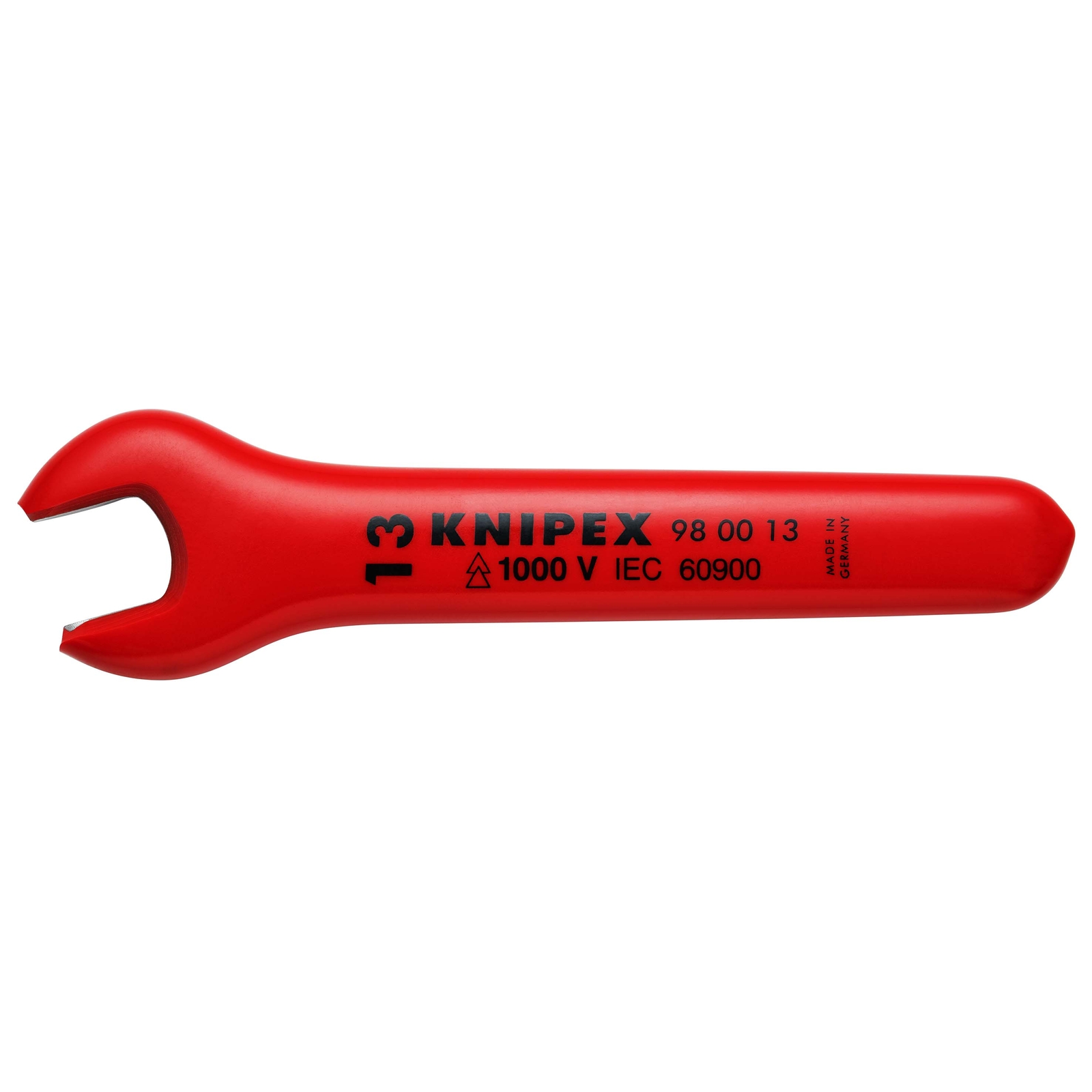 Clé à fourche - 13mm - Tête inclinée à 15° - Longueur 130mm - Isolée 1000V KNIPEX - 980013