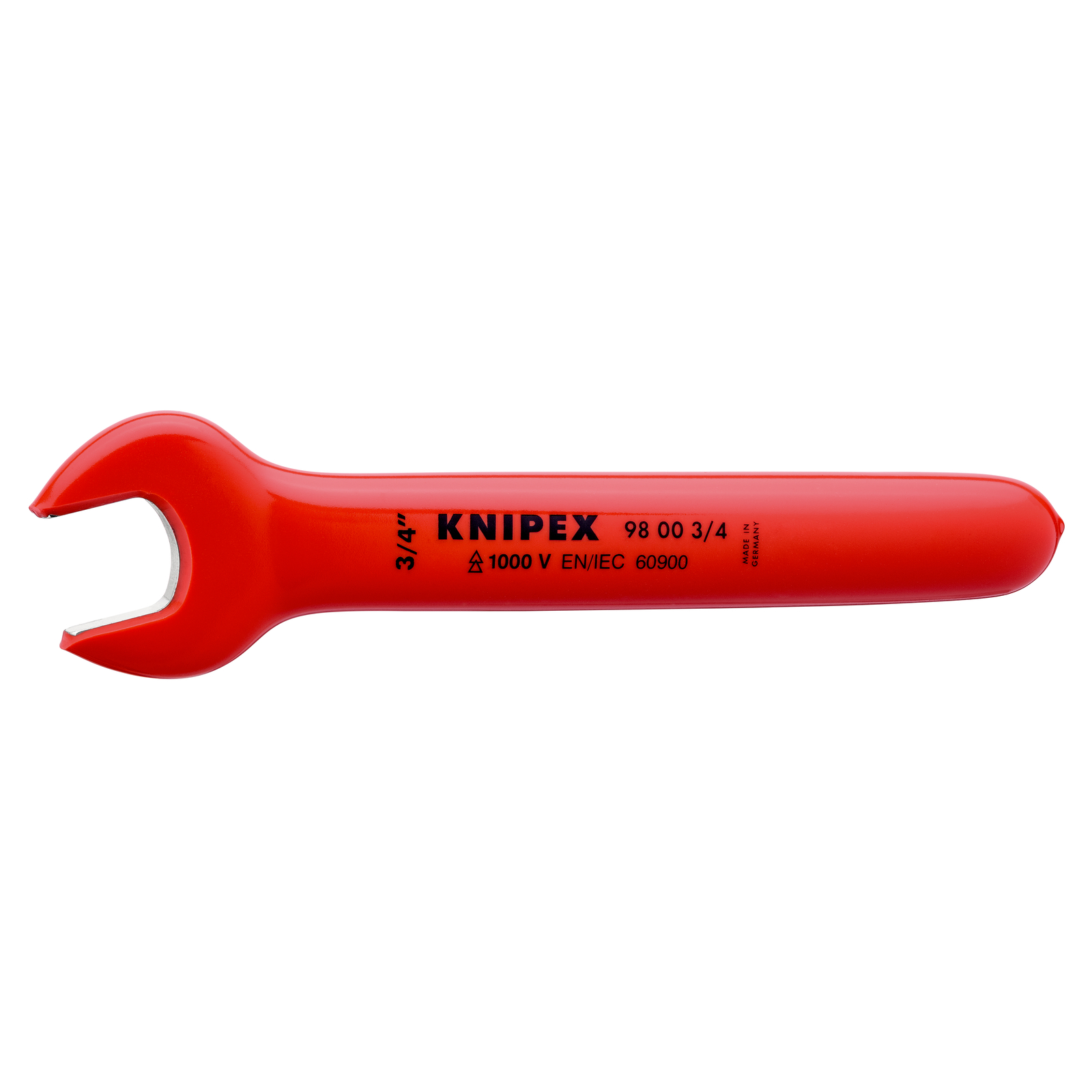 Clé à fourche - 3/4 - Tête inclinée à 15° - Longueur 190mm - Isolée 1000V KNIPEX - 980034