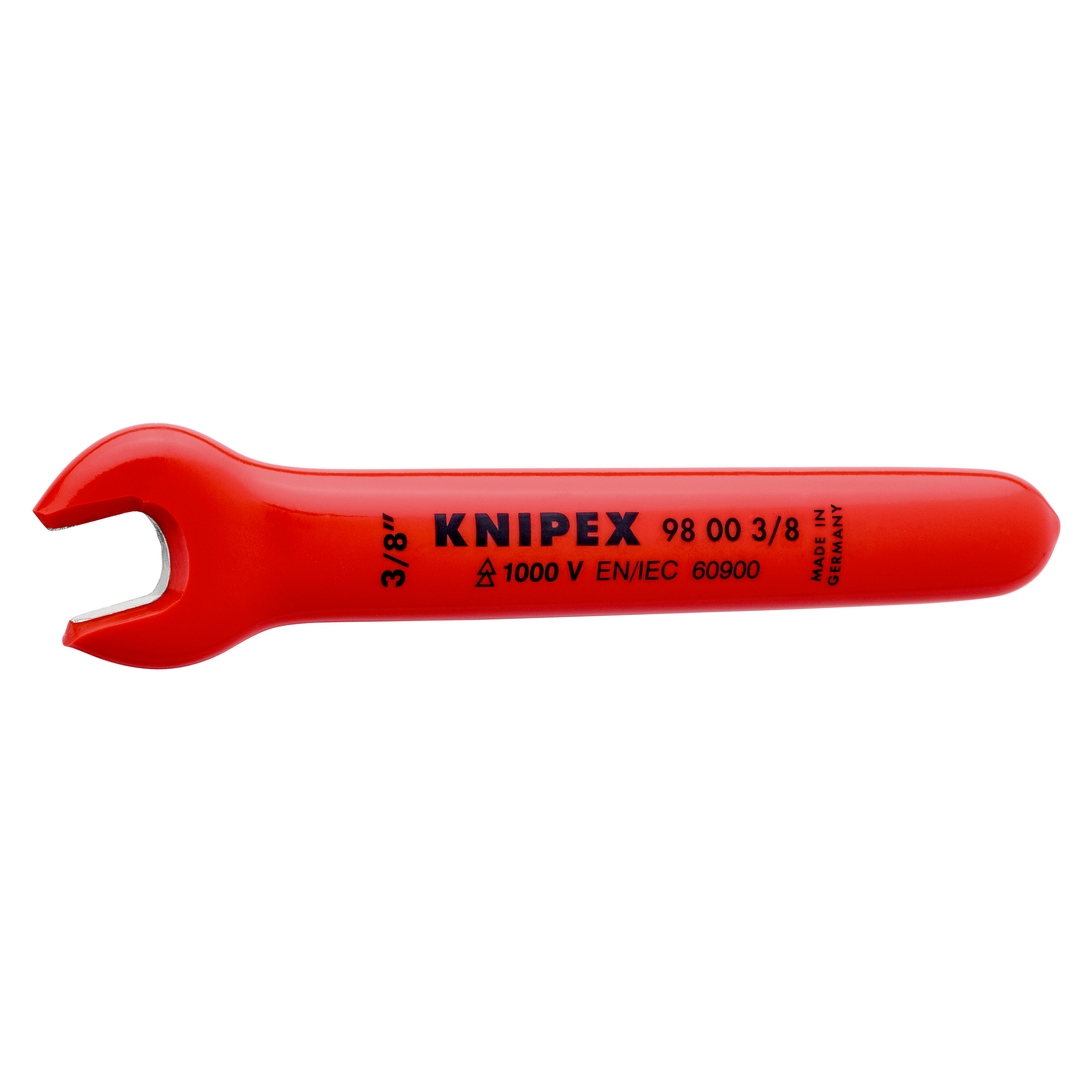 Clé à fourche - 3/8 - Tête inclinée à 15° - Longueur 110mm - Isolée 1000V KNIPEX - 980038