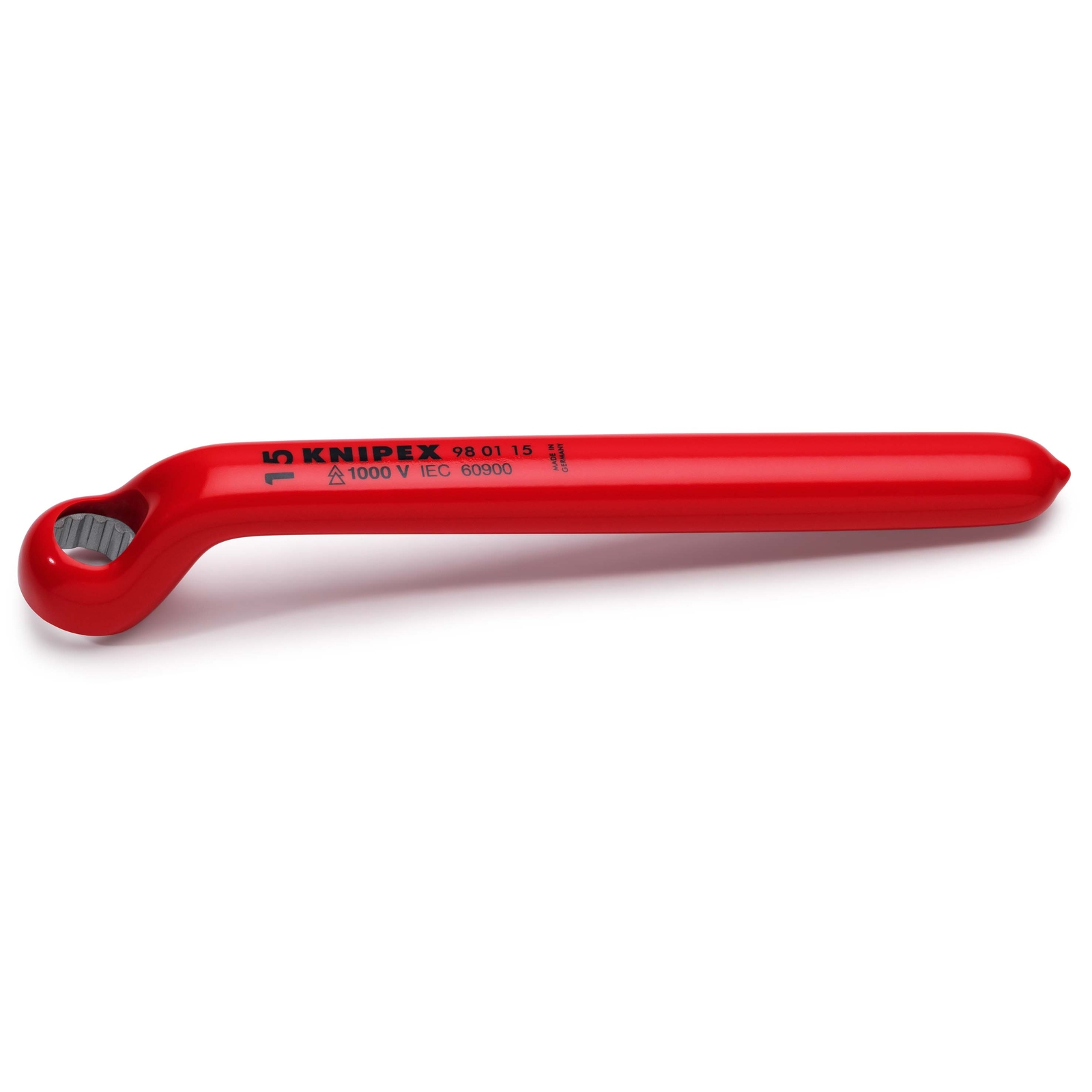 Clé polygonale - 15mm - Contre-coudée 12 pans - Longueur 200mm - Isolée 1000V KNIPEX - 980115