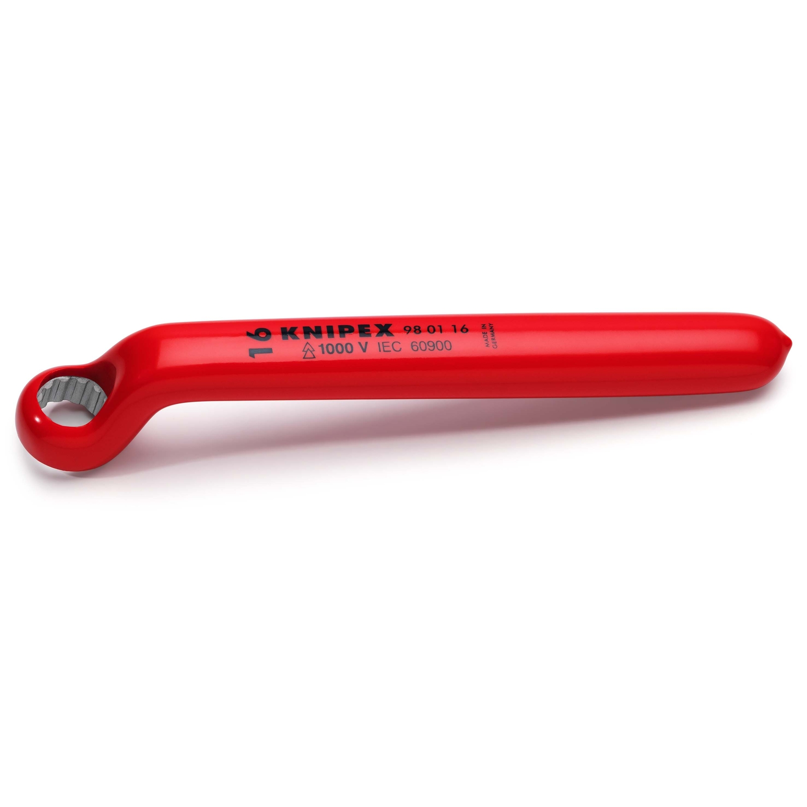 Clé polygonale - 16mm - Contre-coudée 12 pans - Longueur 200mm - Isolée 1000V KNIPEX - 980116