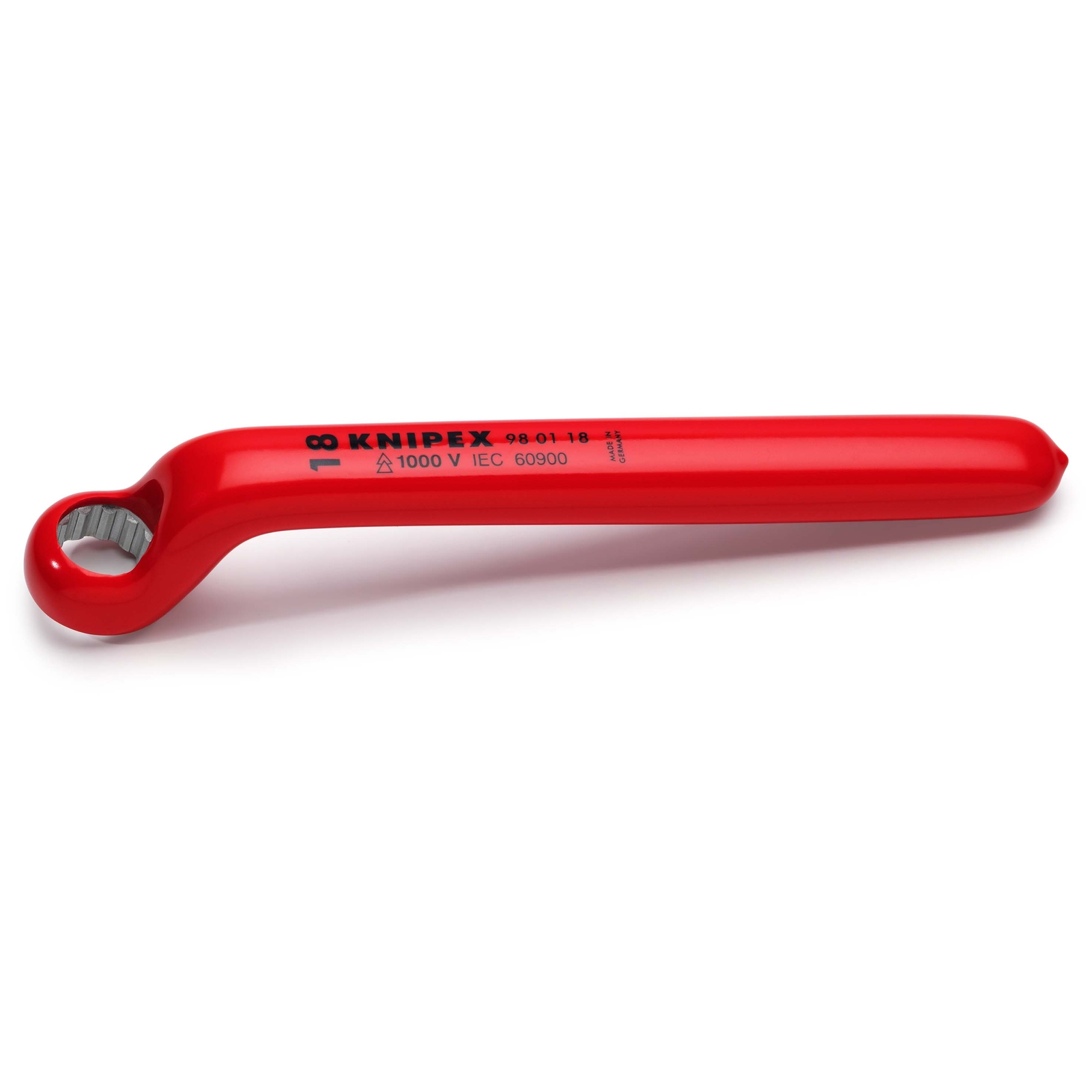 Clé polygonale - 18mm - Contre-coudée 12 pans - Longueur 210mm - Isolée 1000V KNIPEX - 980118