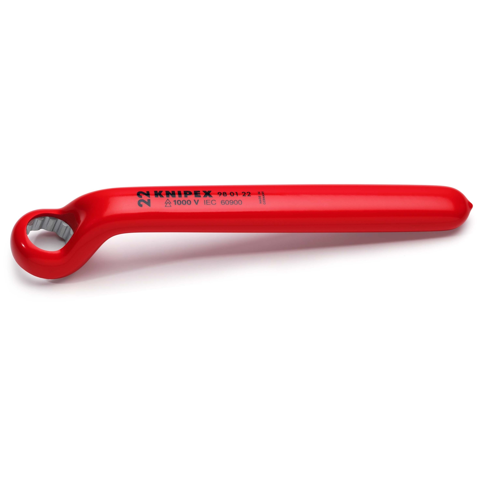 Clé polygonale - 22mm - Contre-coudée 12 pans - Longueur 225mm - Isolée 1000V KNIPEX - 980122