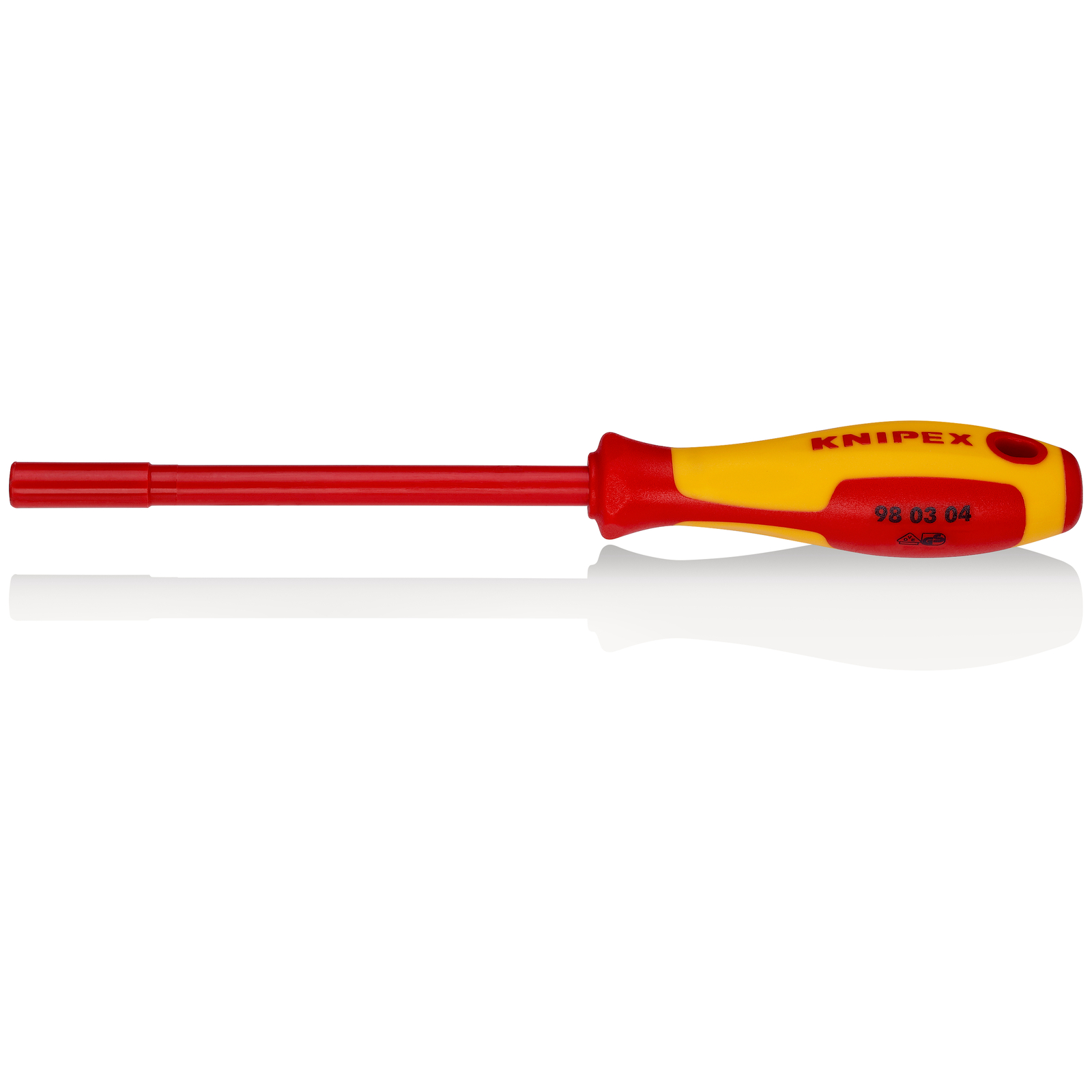 Clé à douille - 4mm avec poignée de tournevis - Longueur 230 mm - Isolée 1000V KNIPEX - 980304