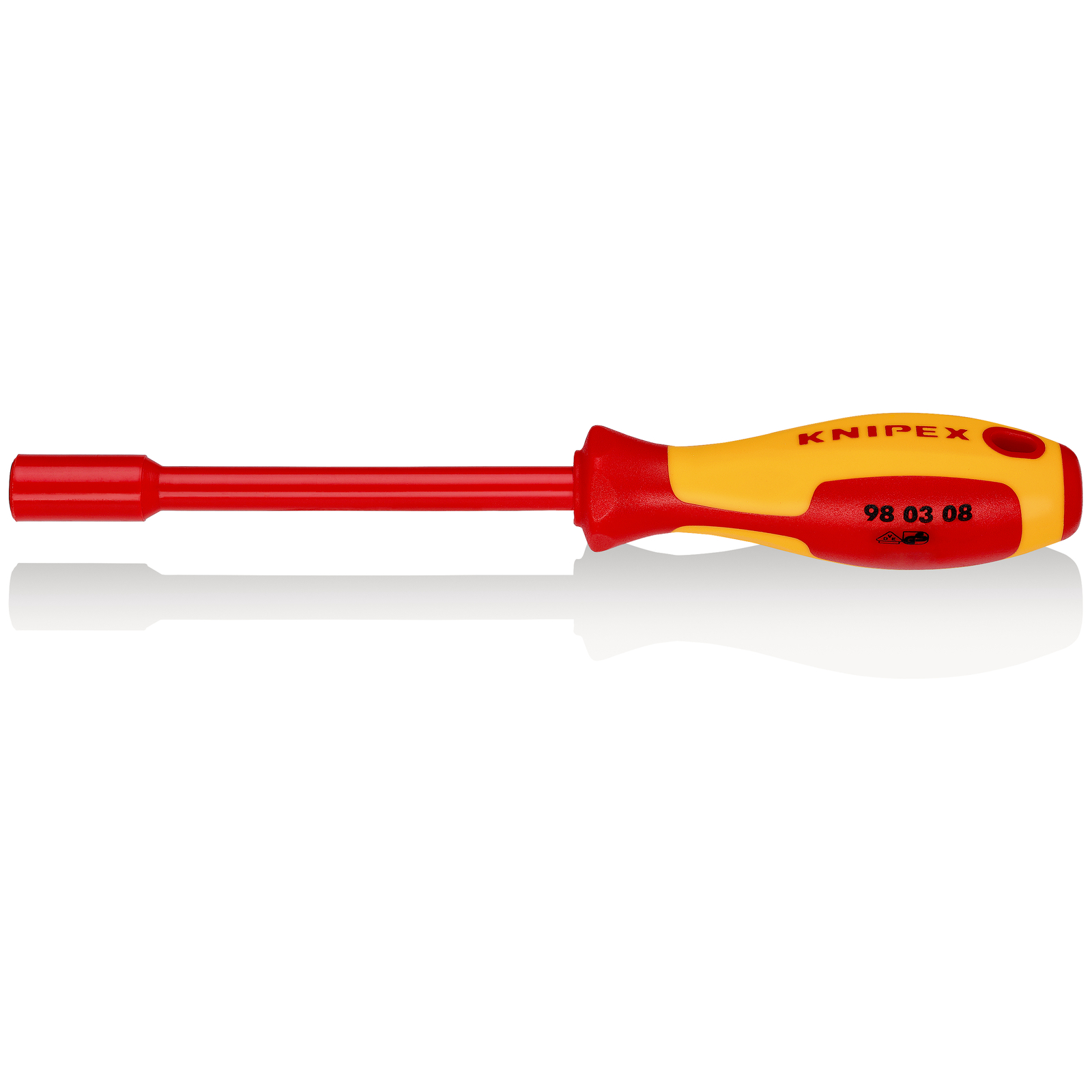 Clé à douille - 8mm avec poignée de tournevis - Longueur 237mm - Isolée 1000V KNIPEX - 980308