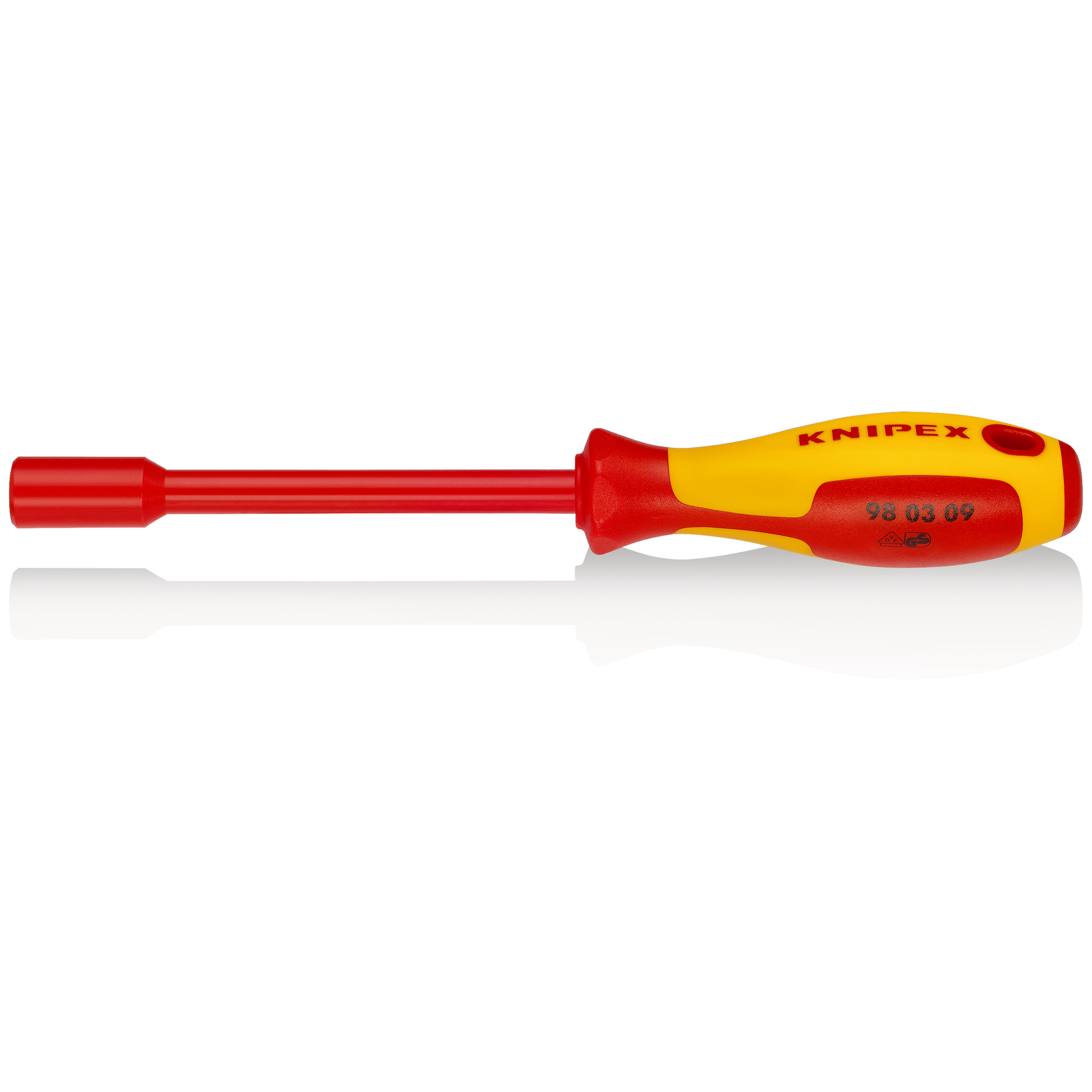 Clé à douille - 9mm avec poignée de tournevis - Longueur 237mm - Isolée 1000V KNIPEX - 980309