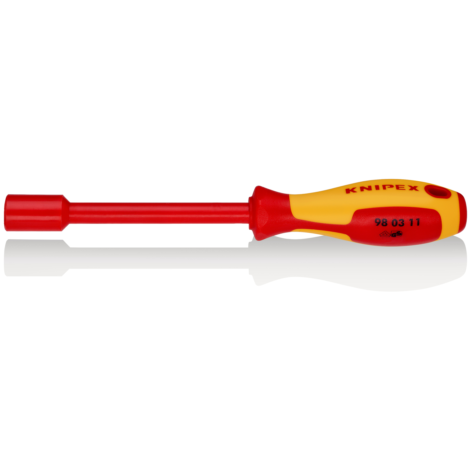 Clé à douille - 11mm avec poignée de tournevis - Longueur 237mm - Isolée 1000V KNIPEX - 980311