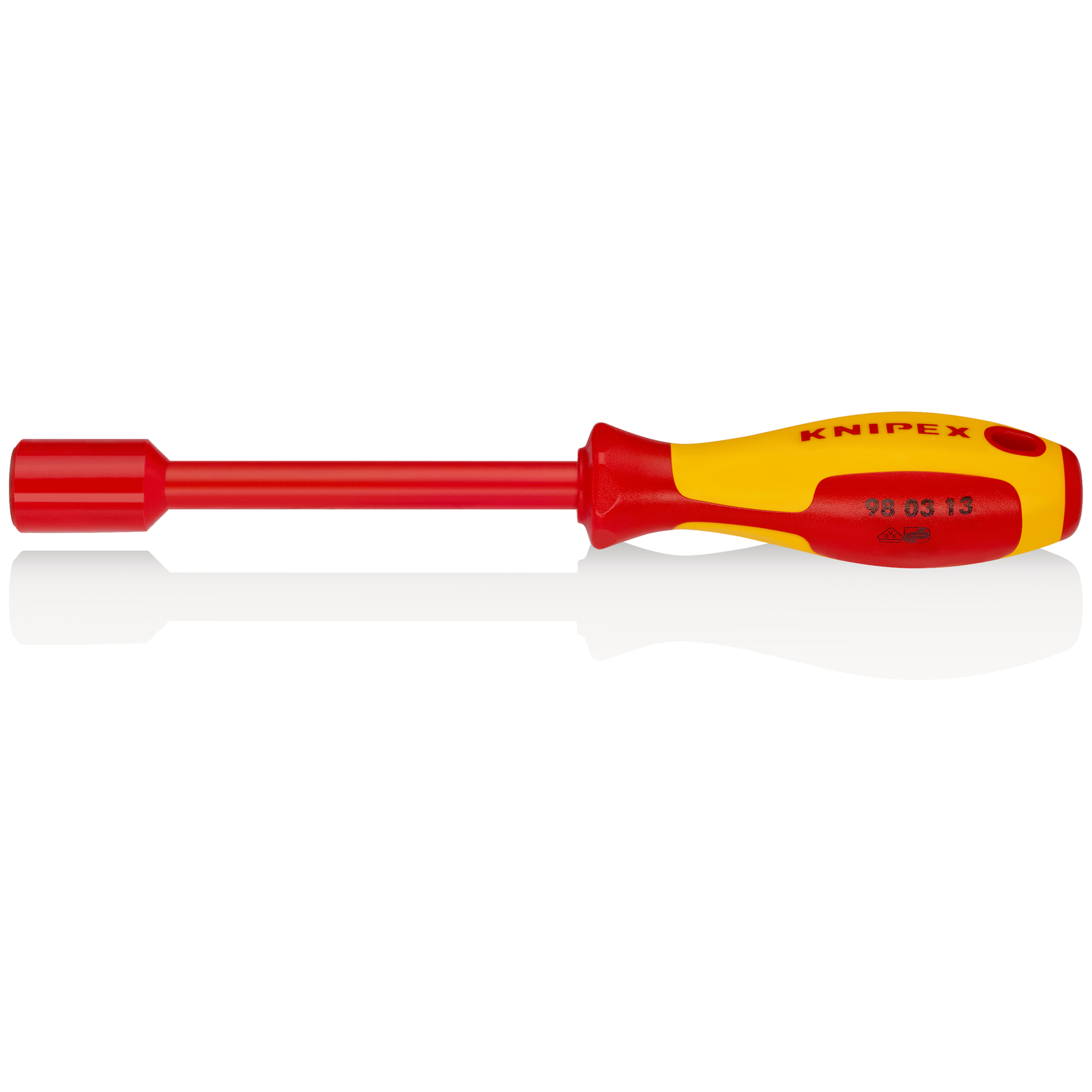 Clé à douille - 13mm avec poignée de tournevis - Longueur 237mm - Isolée 1000V KNIPEX - 980313