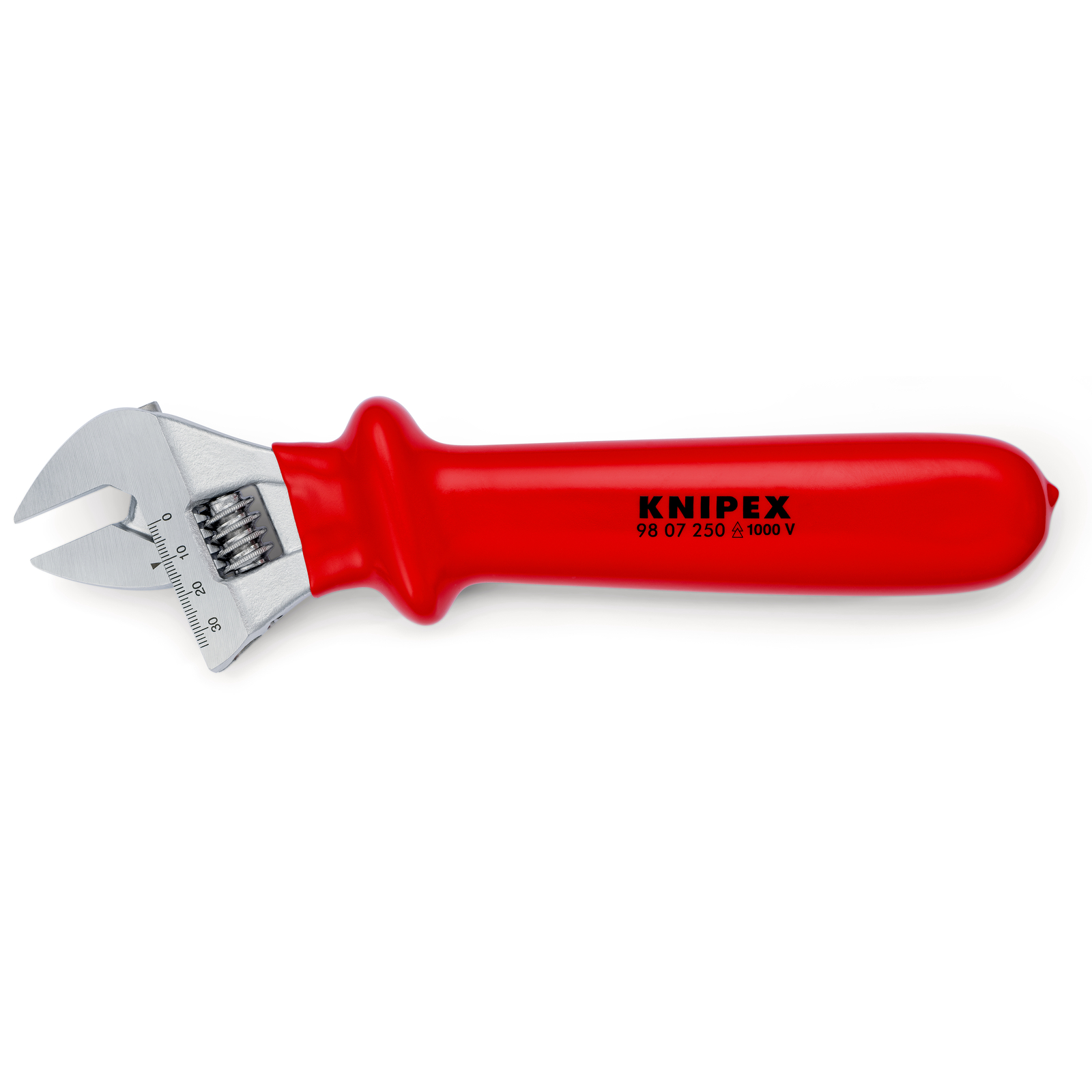 Clé à molette - 260mm - Ouverture 30mm avec graduation - Isolée 1000V KNIPEX - 9807250
