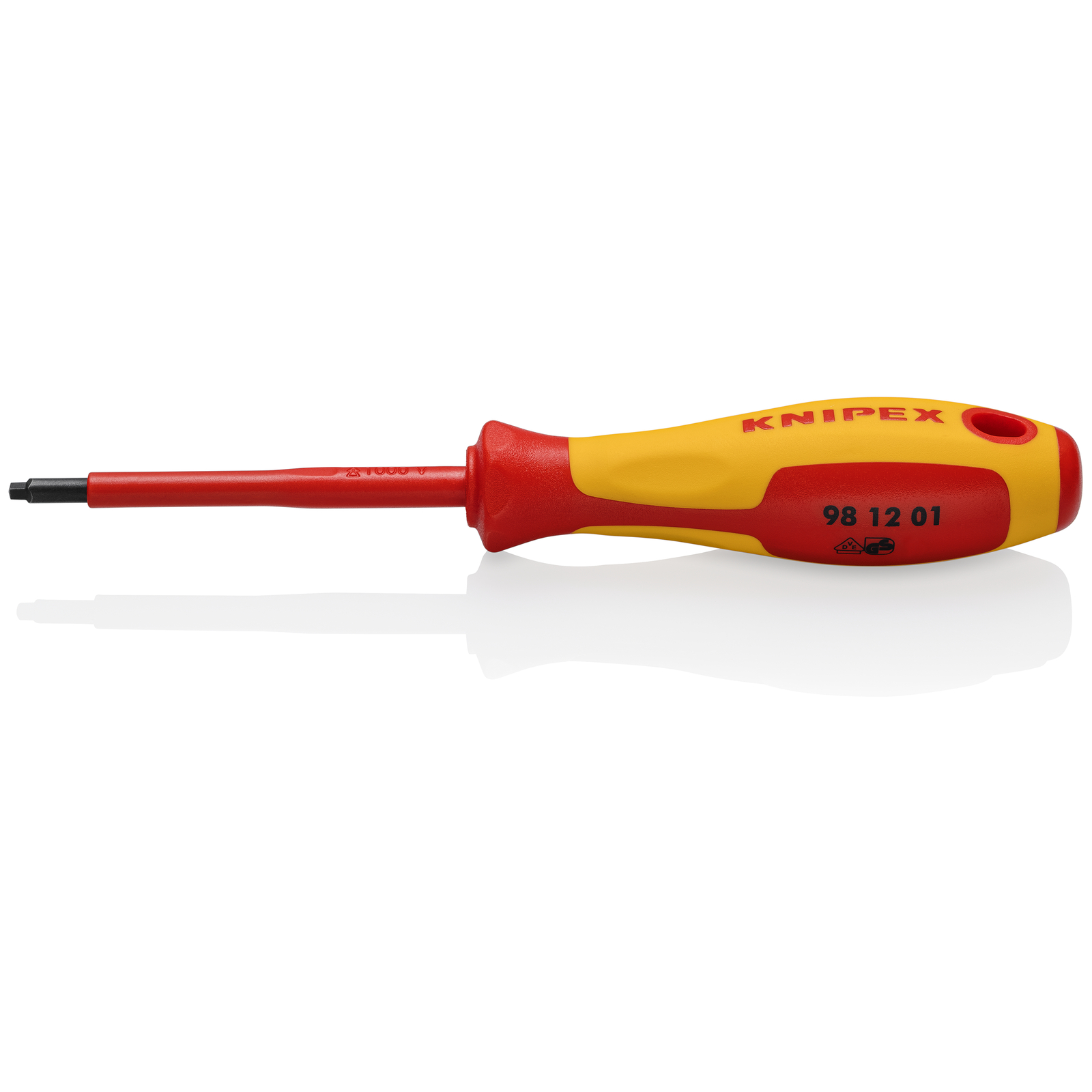 Tournevis emprunte carrée R1 isolé 1000V KNIPEX - 981201