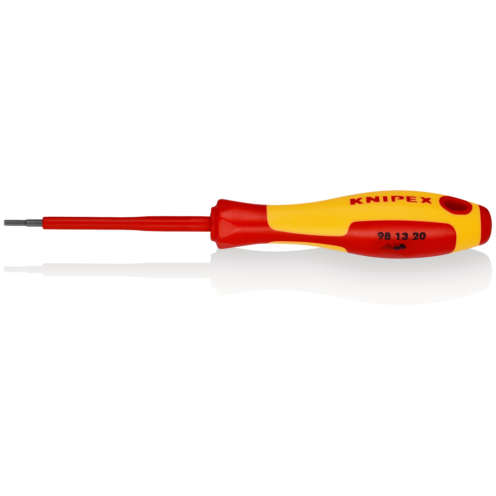 Tournevis 6 pans mâle 2mm - Longueur lame 75mm - Isolé 1000V KNIPEX - 981320
