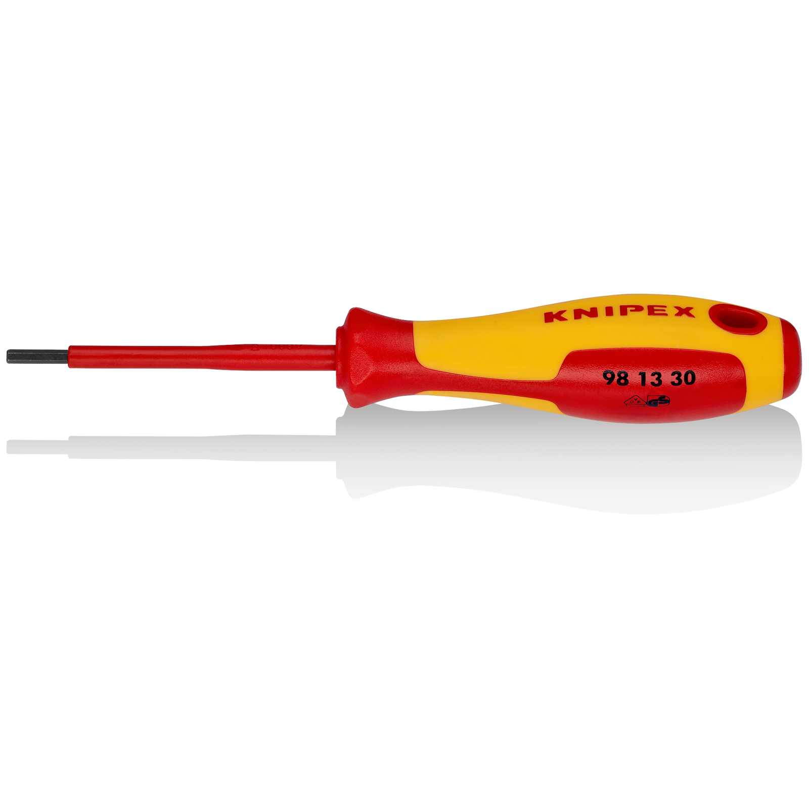 Tournevis 6 pans mâle 3mm - Longueur lame 75mm - Isolé 1000V KNIPEX - 981330